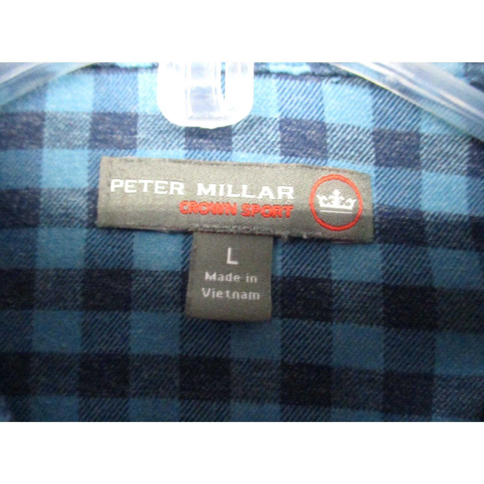 Peter Millar Peter Millar Crown Sport Shirt Large Mens Button-Down Sleeve Stretch Blue Plaid Check - Classic Fit Size US L / EU 52-54 / 3 - 4 Thumbnail