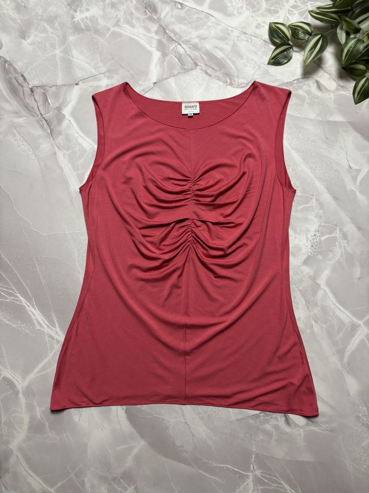 Armani Collezioni Armani Collezioni Ruched Sleeveless Top Pink Womens US 12 Size XL / US 12-14 / IT 48-50 - 1 Thumbnail