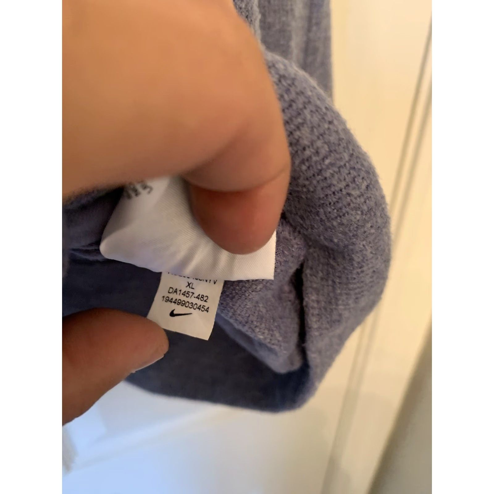 Nike Nike Sweatshirt Womens XL 1/4 Zip Therma Logo Knit Blue Winter Activewear Pullover Mock Neck Long Sleeve Logo Nike Therma Size XL / US 12-14 / IT 48-50 - 3 Thumbnail