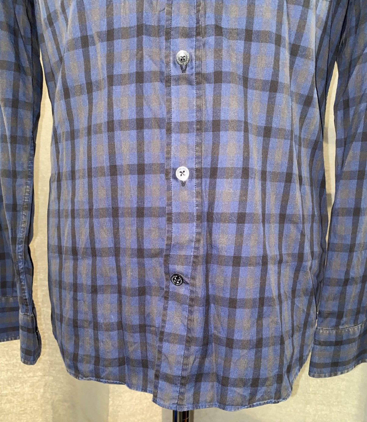 Aquascutum Aquascutum - Shirt - Checked Blue, Black & Grey - Small Size US S / EU 44-46 / 1 - 4 Thumbnail