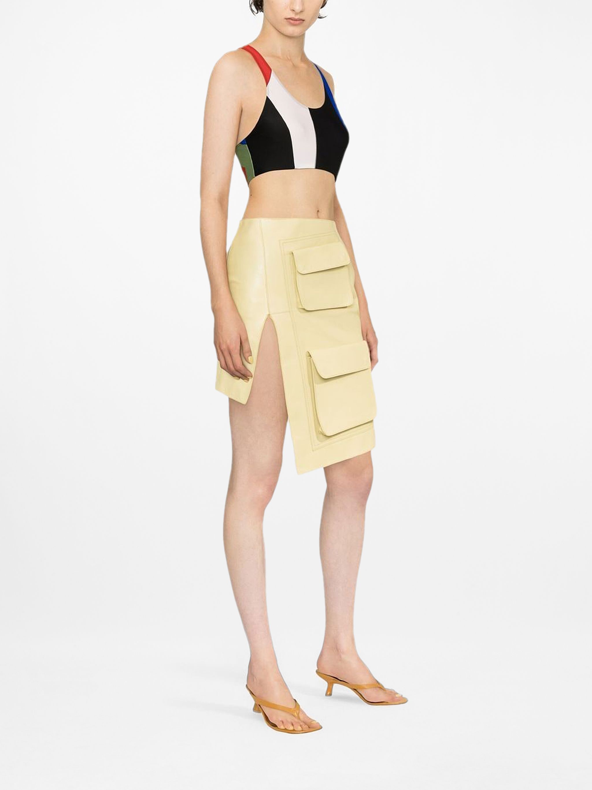 Emilio Pucci o1mle1224 Print Racerback Crop Top in Multicolor Size M / US 6-8 / IT 42-44 - 3 Thumbnail