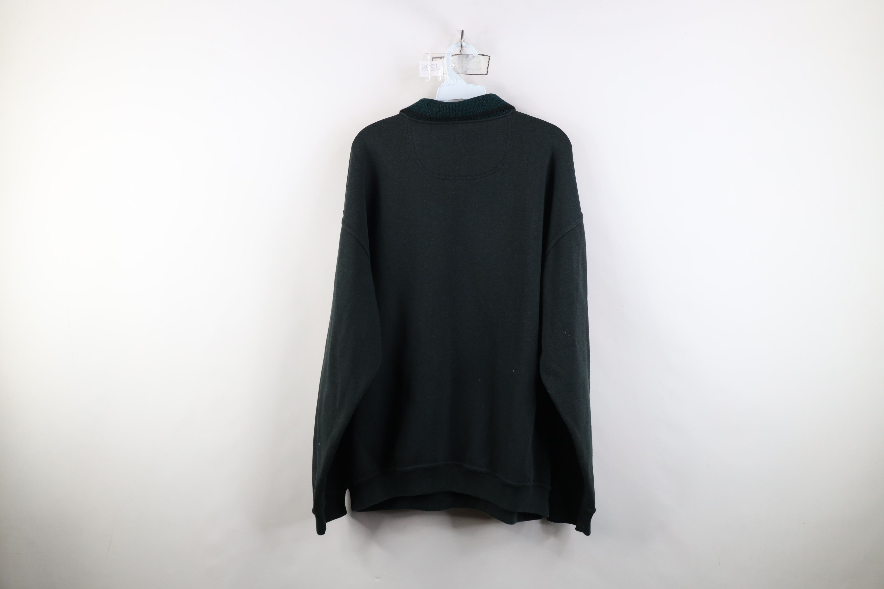 Vintage Vintage 90s Streetwear Collared Pullover Sweatshirt Green Size US XL / EU 56 / 4 - 12 Thumbnail