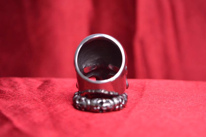 Jewelry Skull Modern Jewelry Rings Open Size Chrome Ring (Size 7-13) Size ONE SIZE - 4 Thumbnail