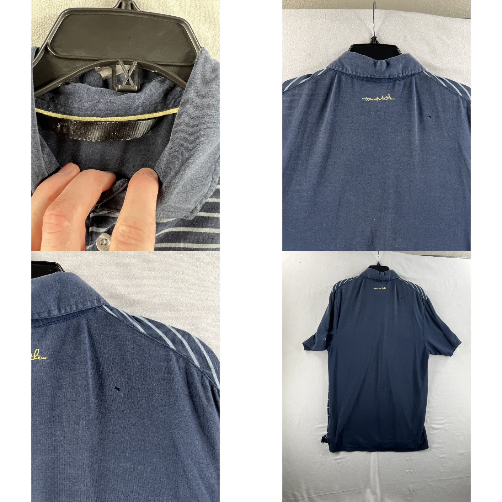 TravisMathew Travis Mathew Polo Shirt Mens Medium Blue Striped Short Sleeve Casual Shirt Polo Size US M / EU 48-50 / 2 - 8 Thumbnail