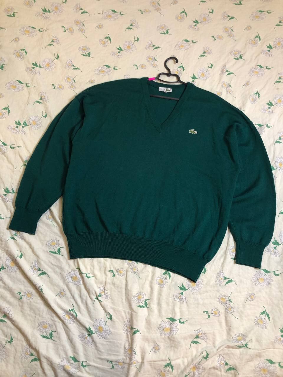 Lacoste Lacoste VINTAGE Lacoste V-Neck Acrylic Sweater Size US XXL / EU 58 / 5 - 1 Thumbnail
