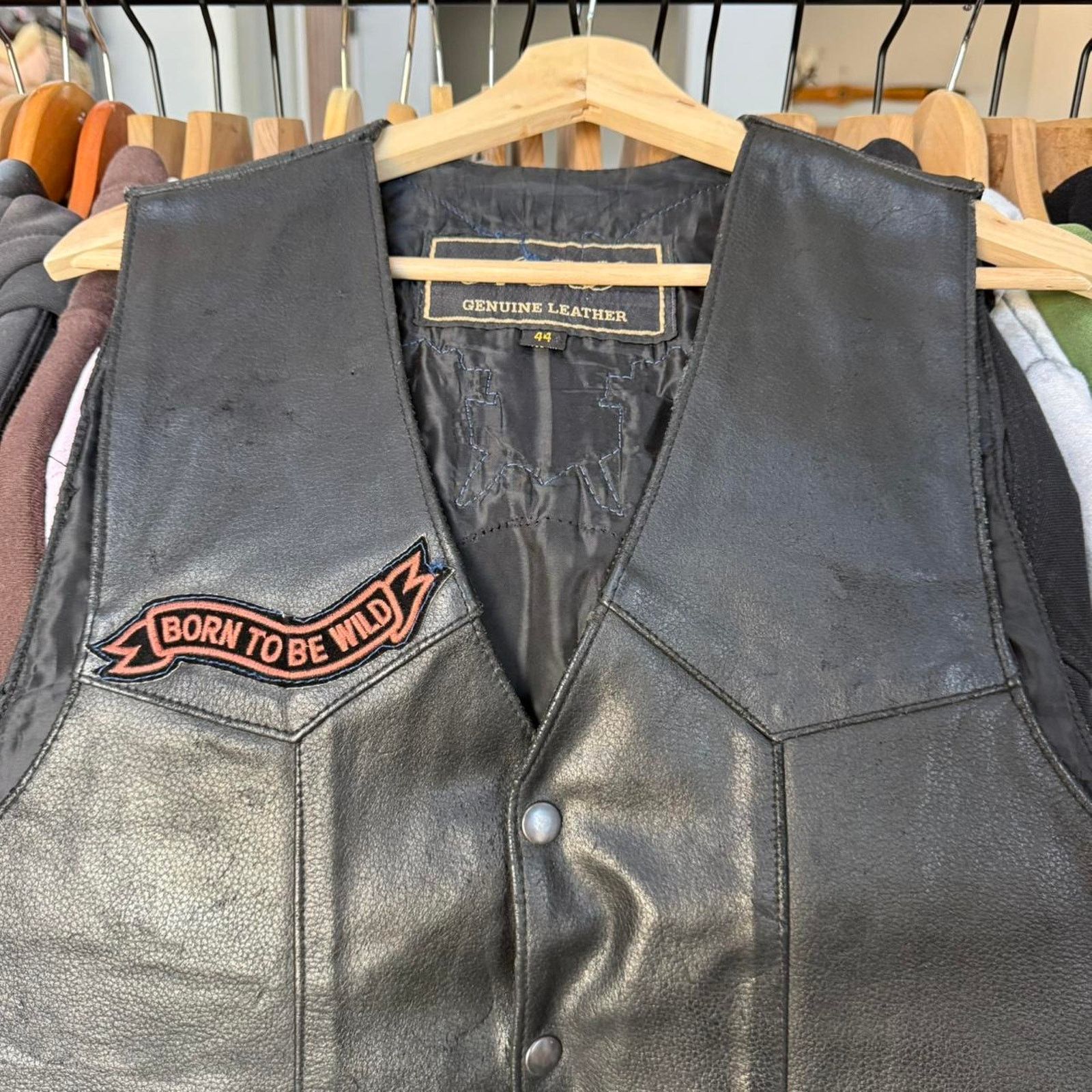 Other Vintage 90s ATL Genuine Leather Biker Vest With Cool Patches Size US M / EU 48-50 / 2 - 2 Thumbnail