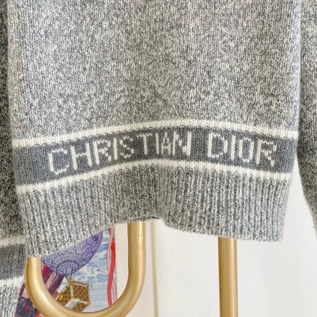 Dior Dior Gray logo embroidered knitted sweater Size XXS / US 00 / IT 34 - 5 Thumbnail