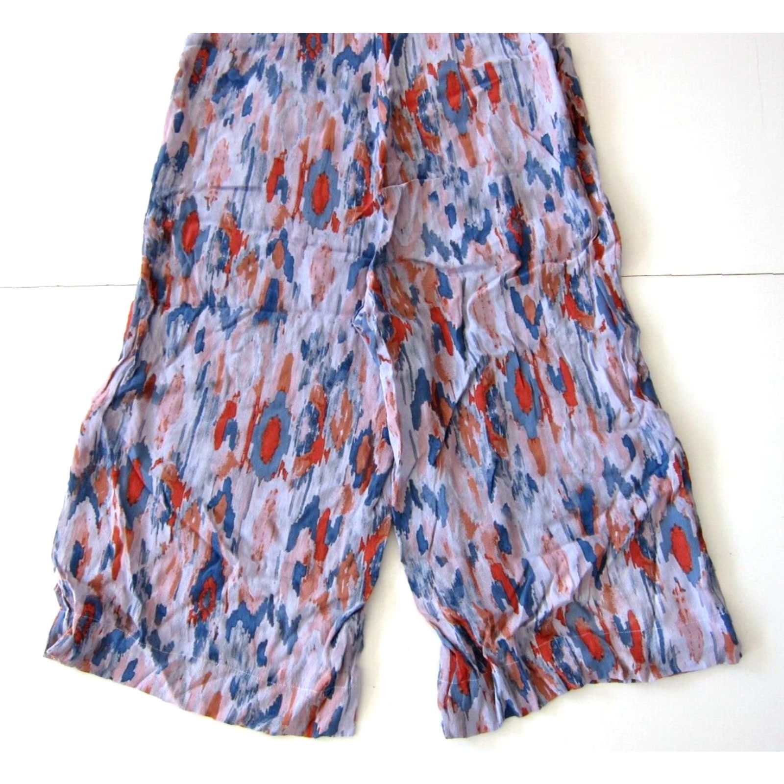 Pinko Eva Longoria Jumpsuit Romper 100% Rayon Pink Blue Orange Sleeveless Pocket 8 Womens Size 30" / US 8 / IT 44 - 7 Thumbnail
