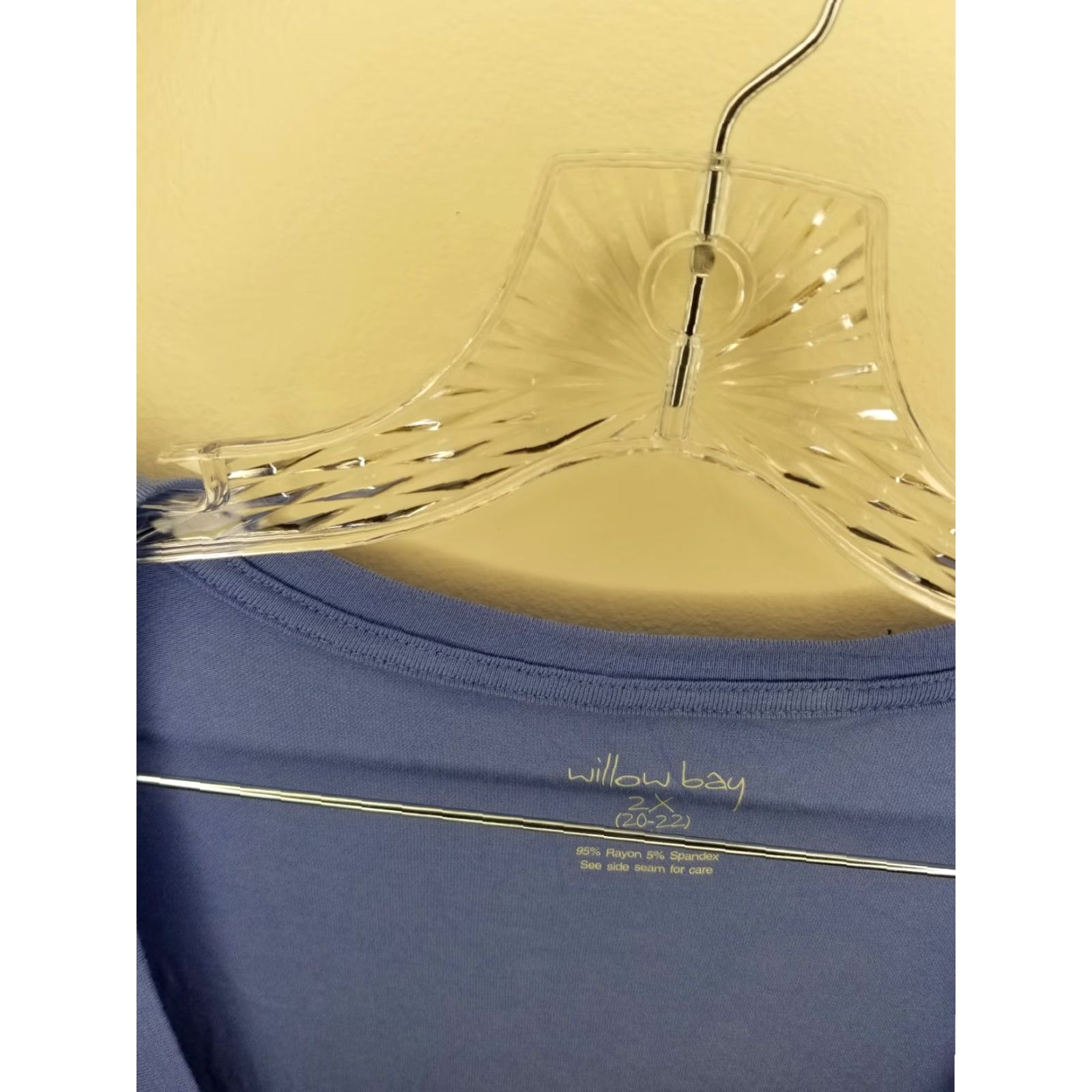 Vintage VINTAGE? Actually not vintage. Willow Bay Blouse Long Sleeve Womens 2X Blue Top Size XXL / US 16-18 / IT 52-54 - 3 Thumbnail
