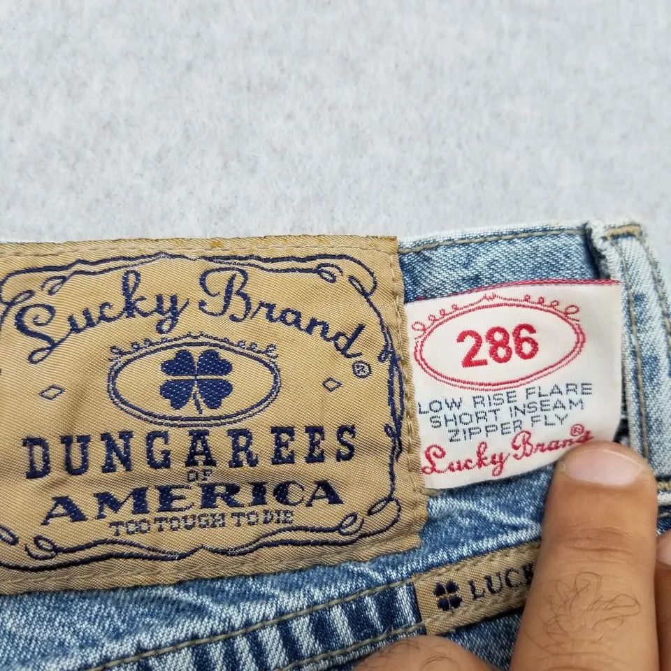 Lucky Brand VINTAGE Lucky Brand Womens 28x29 Denim Distressed Flared Size 28" / US 6 / IT 42 - 18 Thumbnail