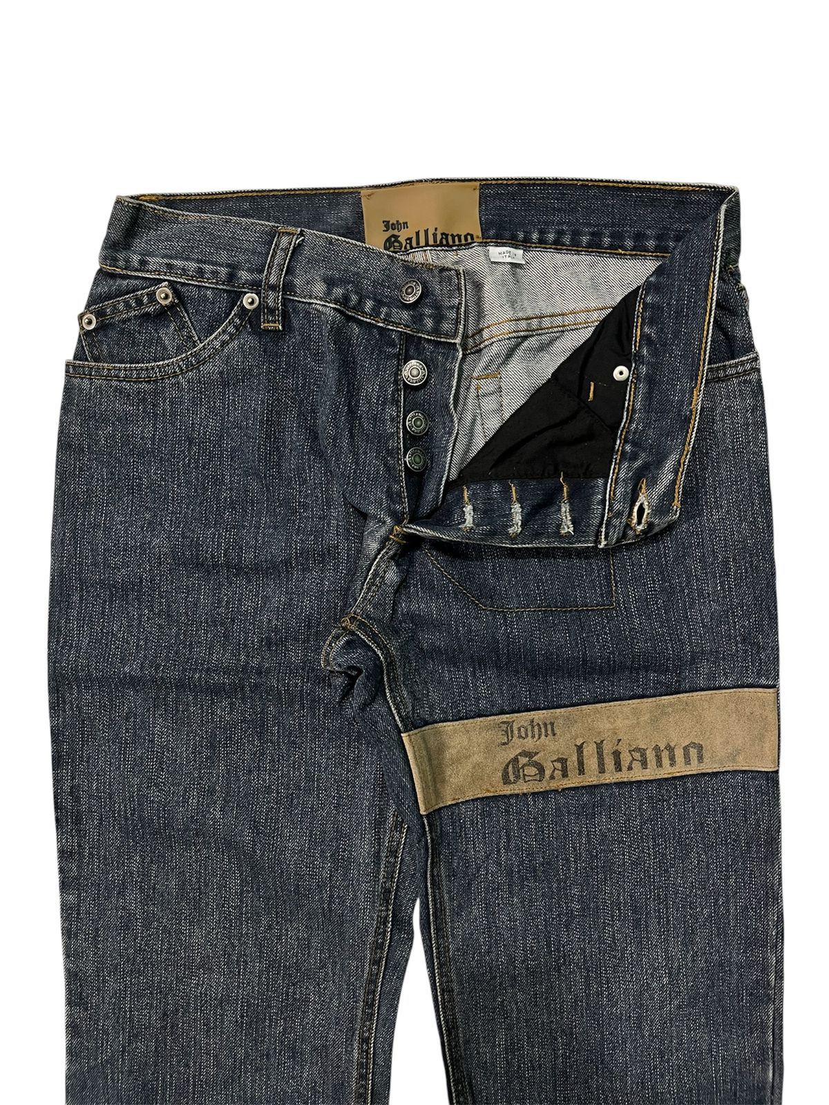 John Galliano John Galliano Painted Denim Pants Size US 29 - 3 Thumbnail