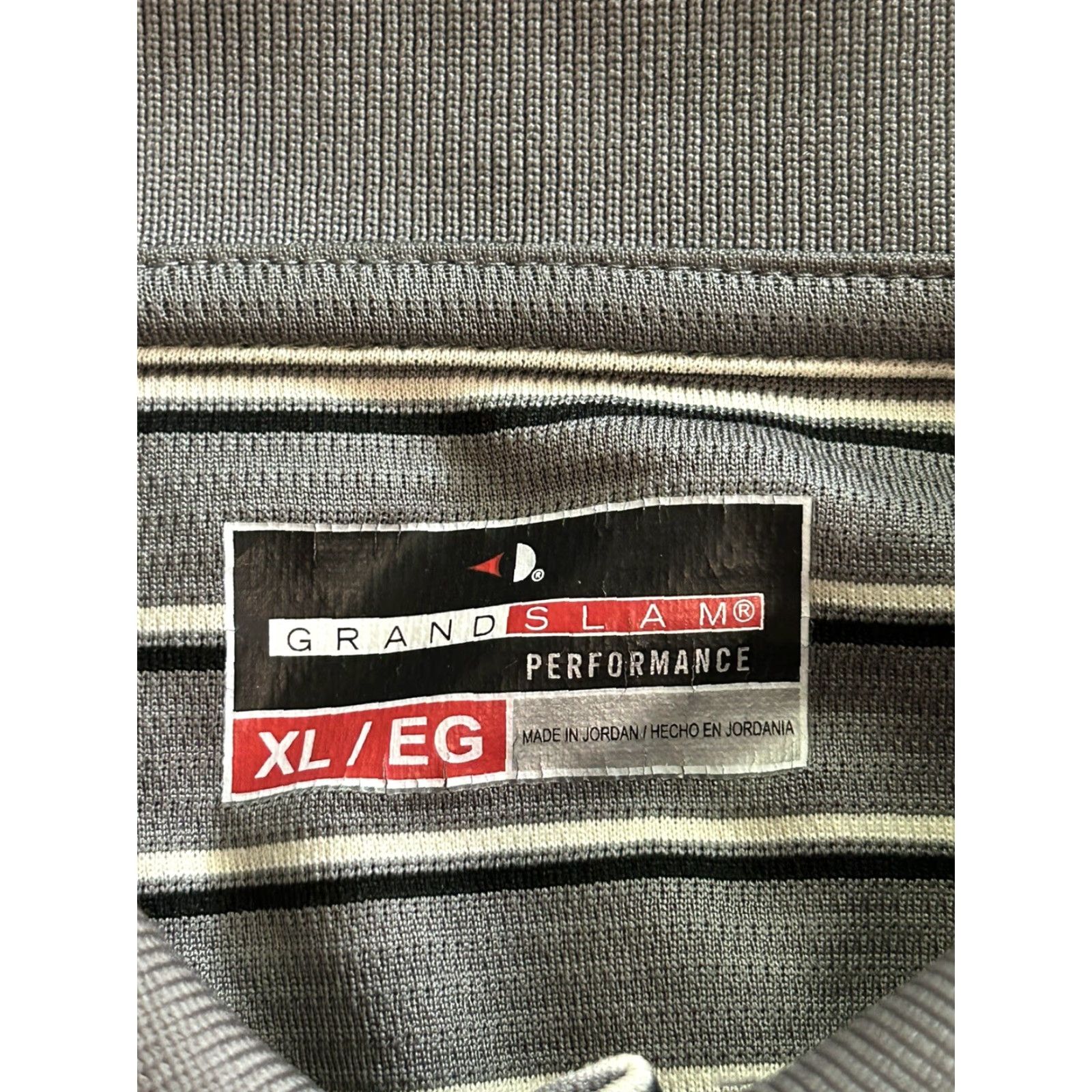 Vintage Mens Grand Slam Gray Striped Performance Golf Shirt Polo XL Mens Size US XL / EU 56 / 4 - 4 Thumbnail