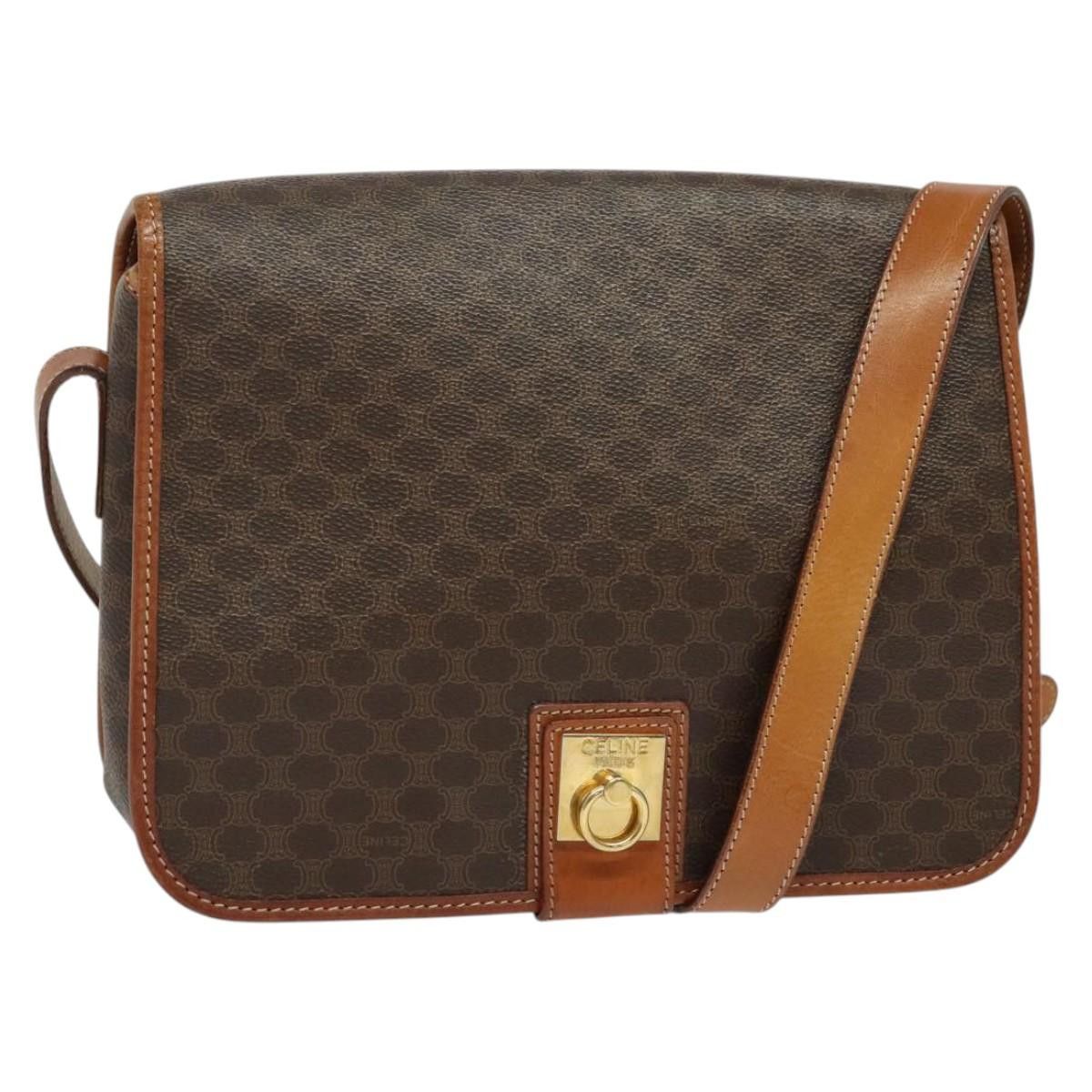 Celine CELINE Macadam Canvas Shoulder Bag Pvc Leather Brown Gold Size ONE SIZE - 1 Thumbnail
