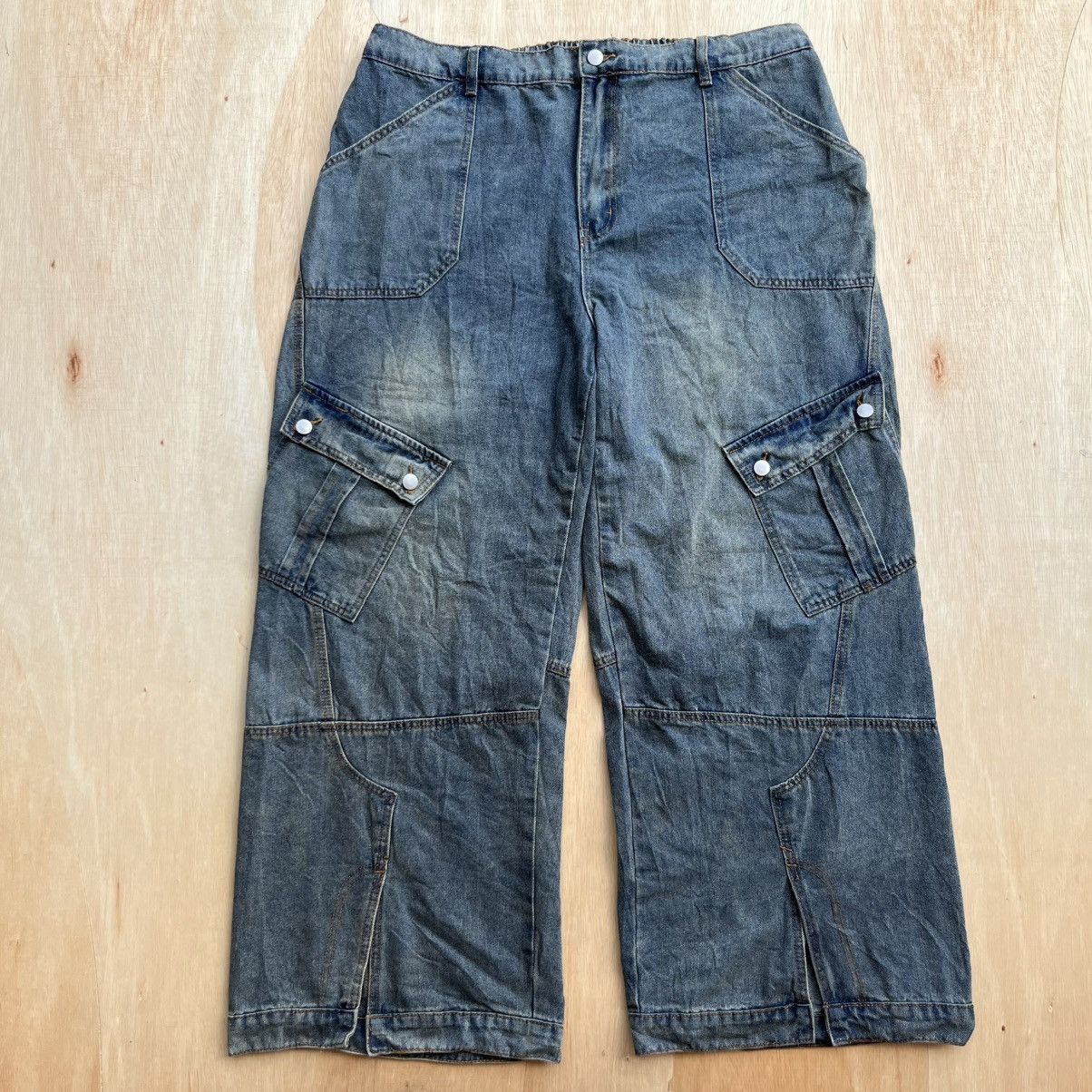 Shein SHIEN CARGO DENIM LOOSE MUD WASHED RARE VINTAGE PANTS Size US 40 / EU 56 - 1 Thumbnail