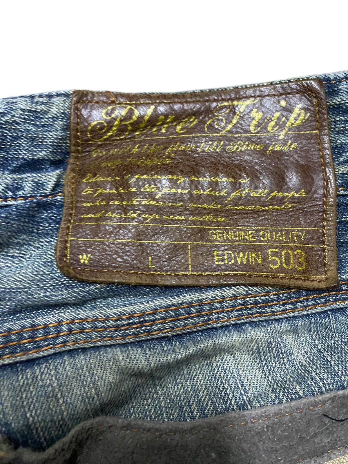 Edwin Vintage Japanese Brand Edwin Bluetrip Distressed Loose Jeans Size US 29 - 16 Thumbnail