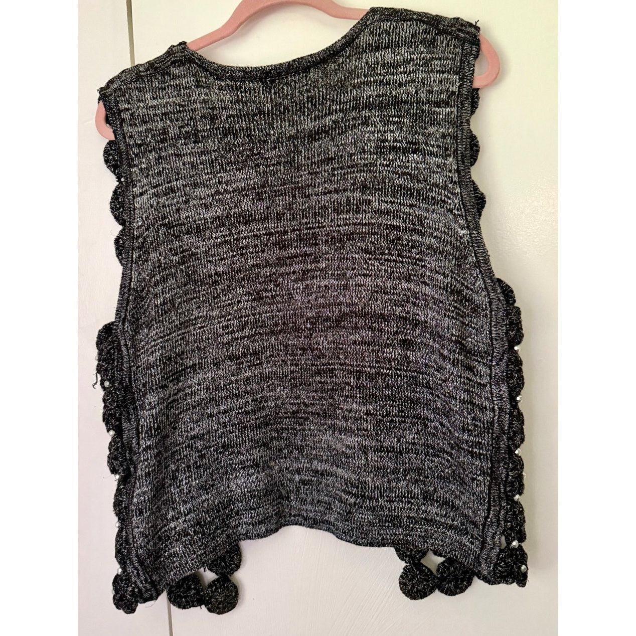 Vintage Black Silver Cut Out Circle Open Front Vest Whimsygoth Med Size M / US 6-8 / IT 42-44 - 2 Thumbnail