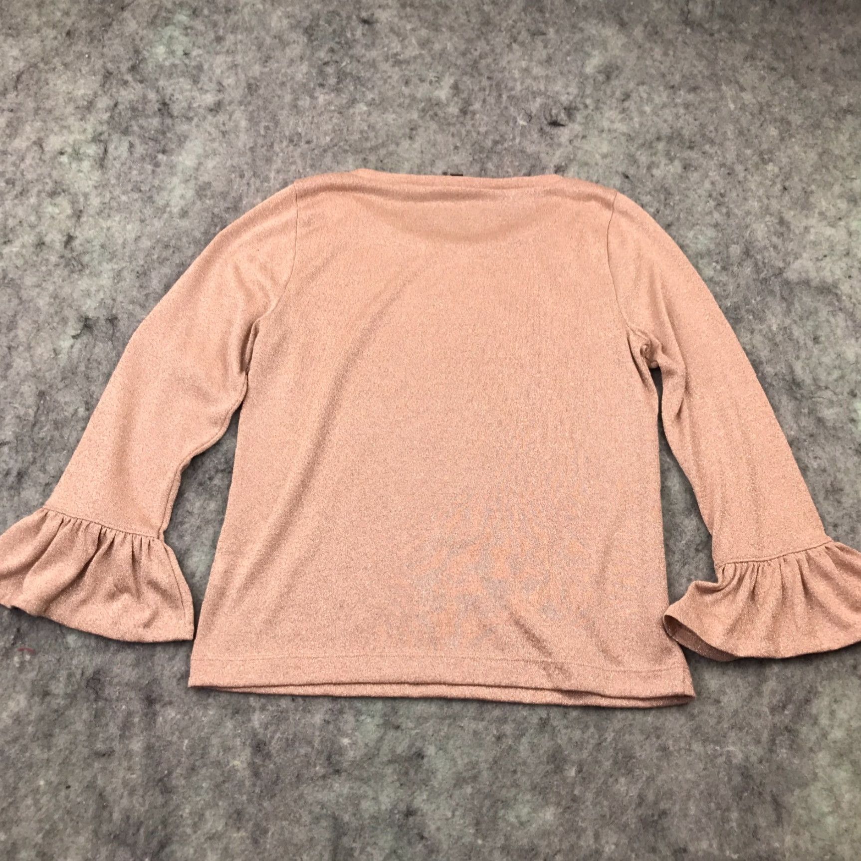 J.Crew J.CREW Shirt Womens Medium Metallic Copper Round Neck Long Sleeve Cuffs Knit Polyester Viscose Bodice Basic All Seasons Fall Spring Summer Winter Size M / US 6-8 / IT 42-44 - 7 Thumbnail