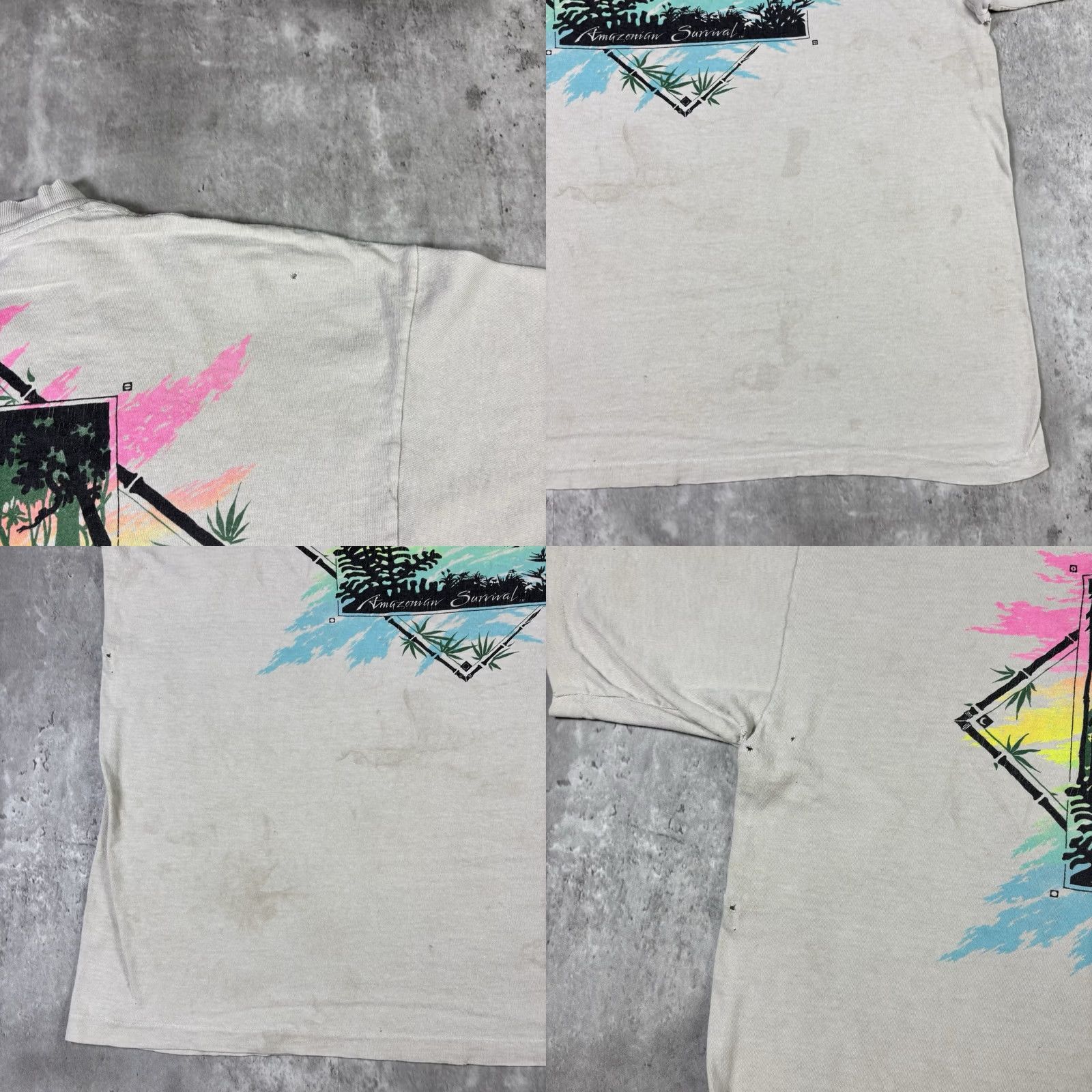 Lee VINTAGE Lee T-Shirt Men XL White 90s Distressed Crew Neck Short Sleeve Cotton Thrashing Adventure Time Stitch Size US XL / EU 56 / 4 - 8 Thumbnail