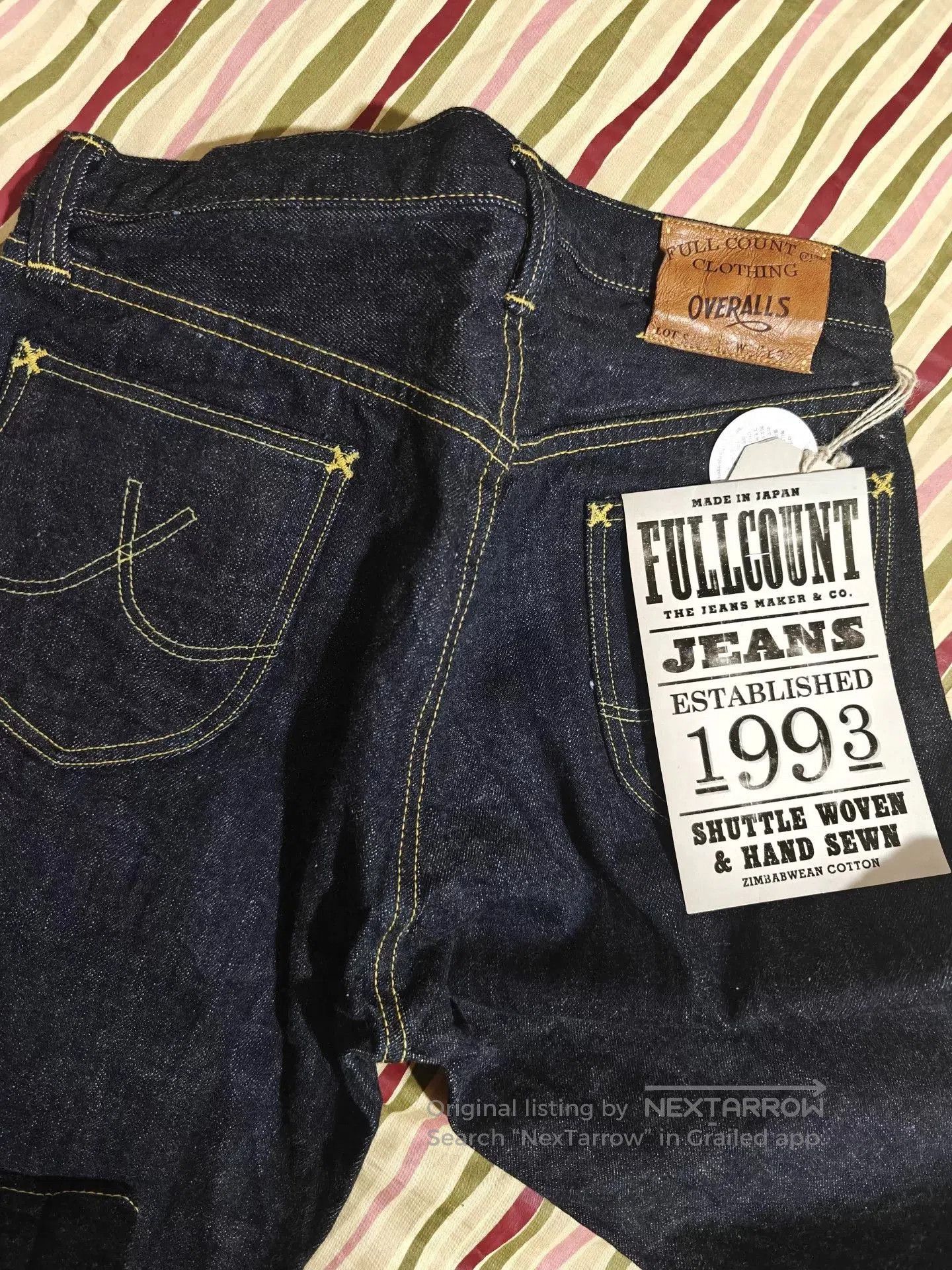 Full Count & Co. Full Count x DC S101 Zimbabwe Cotton Raw Denim Jeans. Size US 30 / EU 46 - 6 Thumbnail