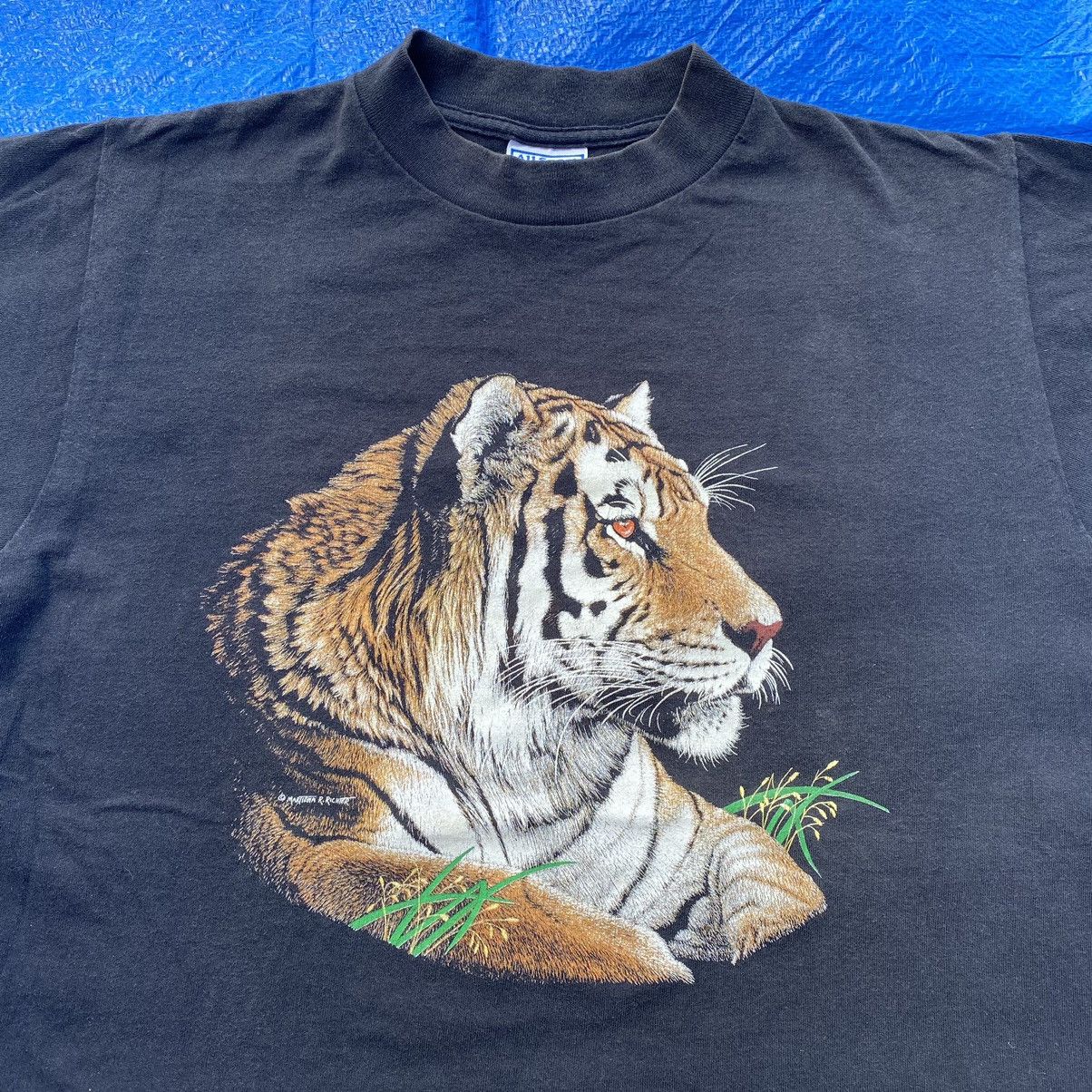 All Sport × Vintage Vtg Graphic Tiger Tshirt Size US M / EU 48-50 / 2 - 2 Thumbnail