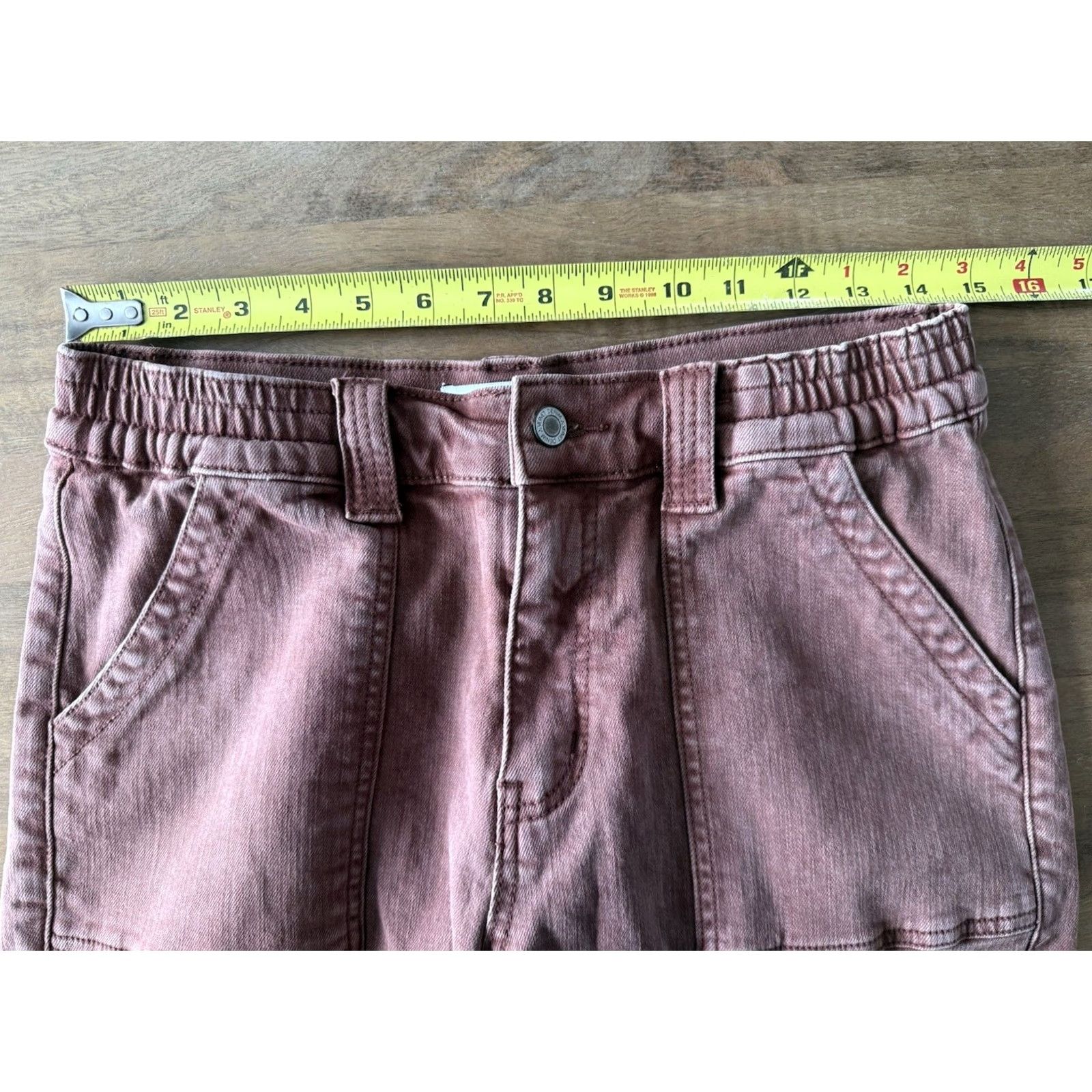 Denime Vervet Jeans Womens Size 29 Red Cargo Straight Leg Denim X-Long? Size 29" - 6 Thumbnail