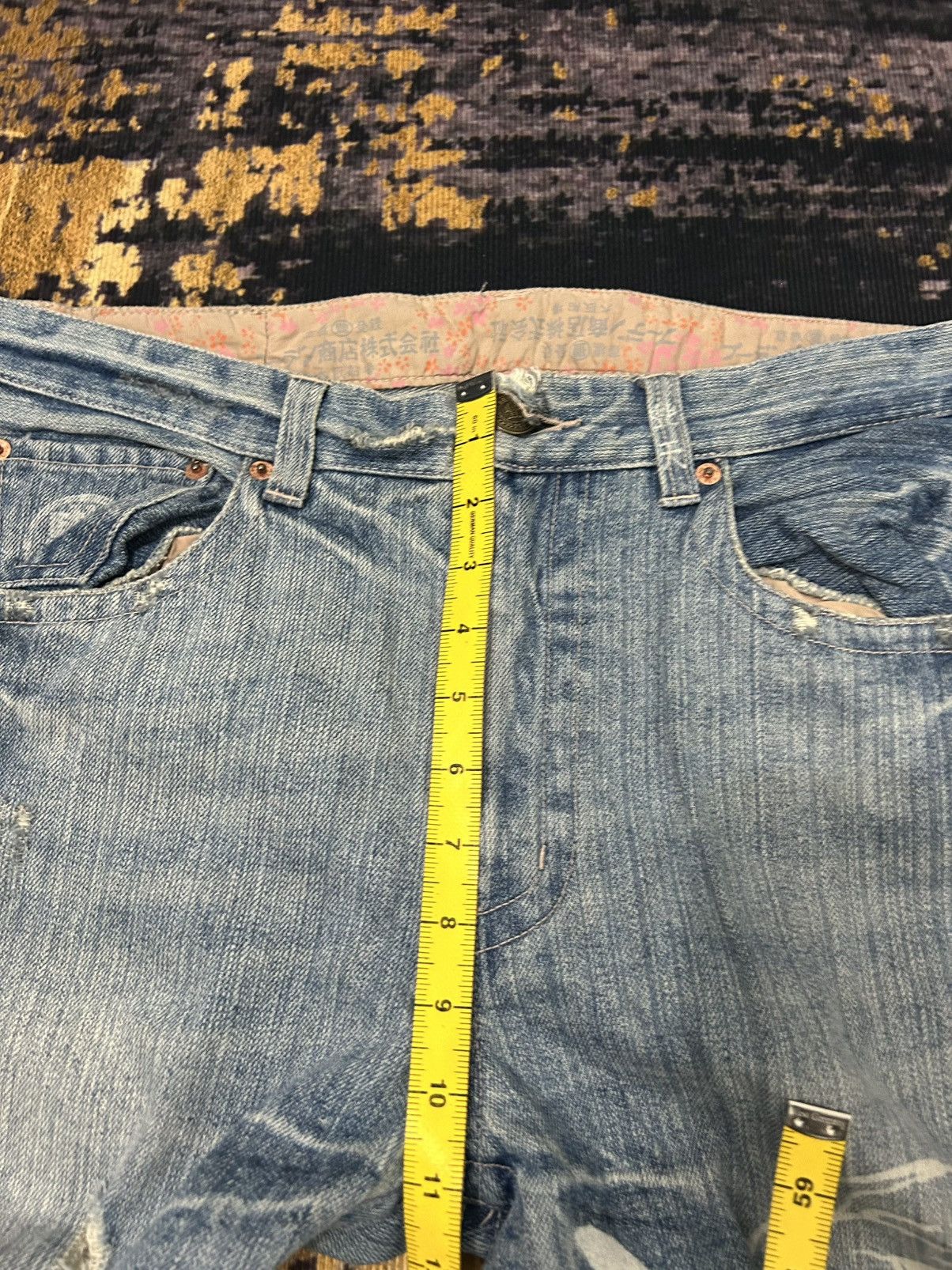 Karakuri Tamashii Vintage Buden Phoenix Sukajan Distressed Jeans Size US 31 - 20 Thumbnail