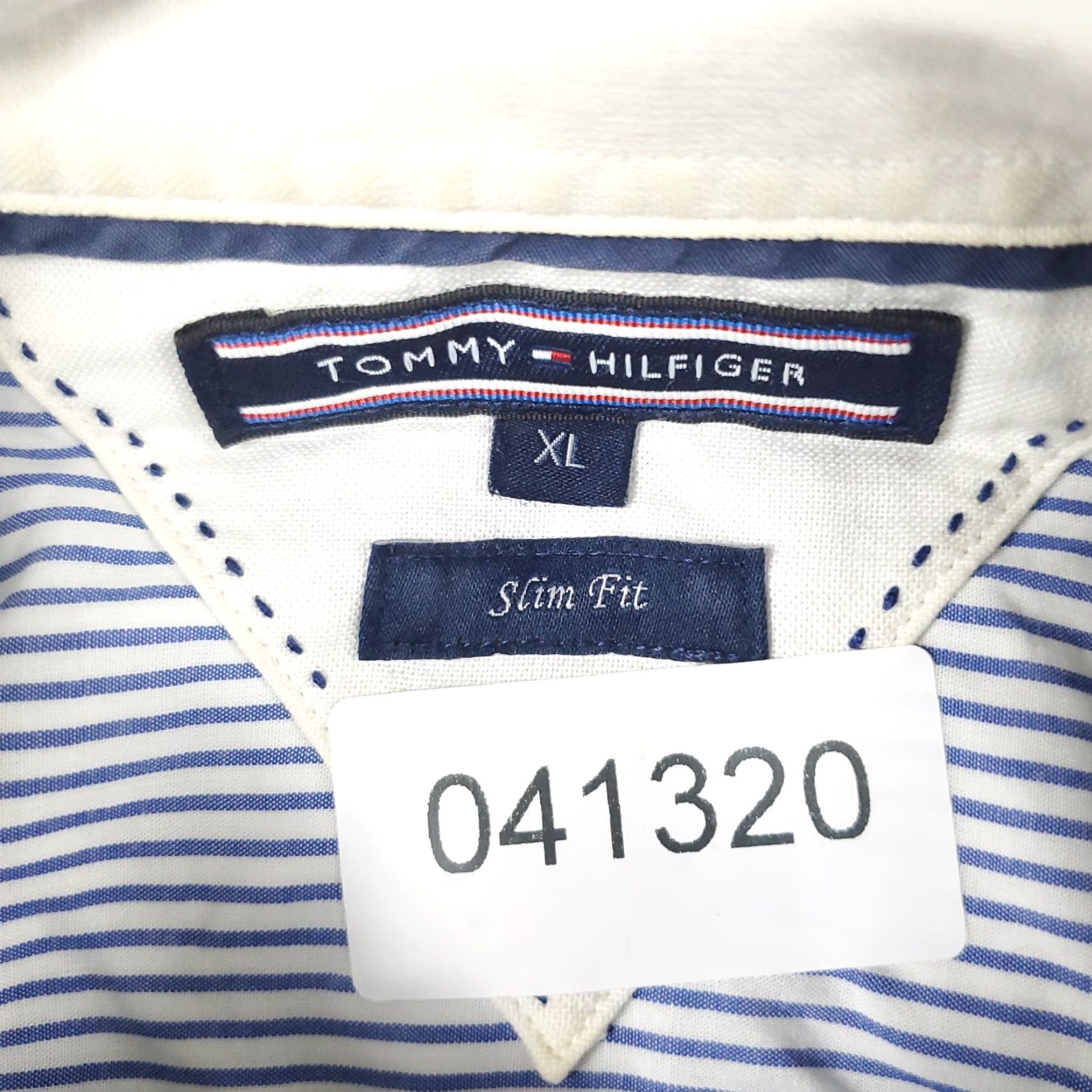 Tommy Hilfiger Tommy Hilfiger Button-Up Shirt Mens XL Blue White Striped Long Sleeve Regular Fit Size US XL / EU 56 / 4 - 8 Thumbnail