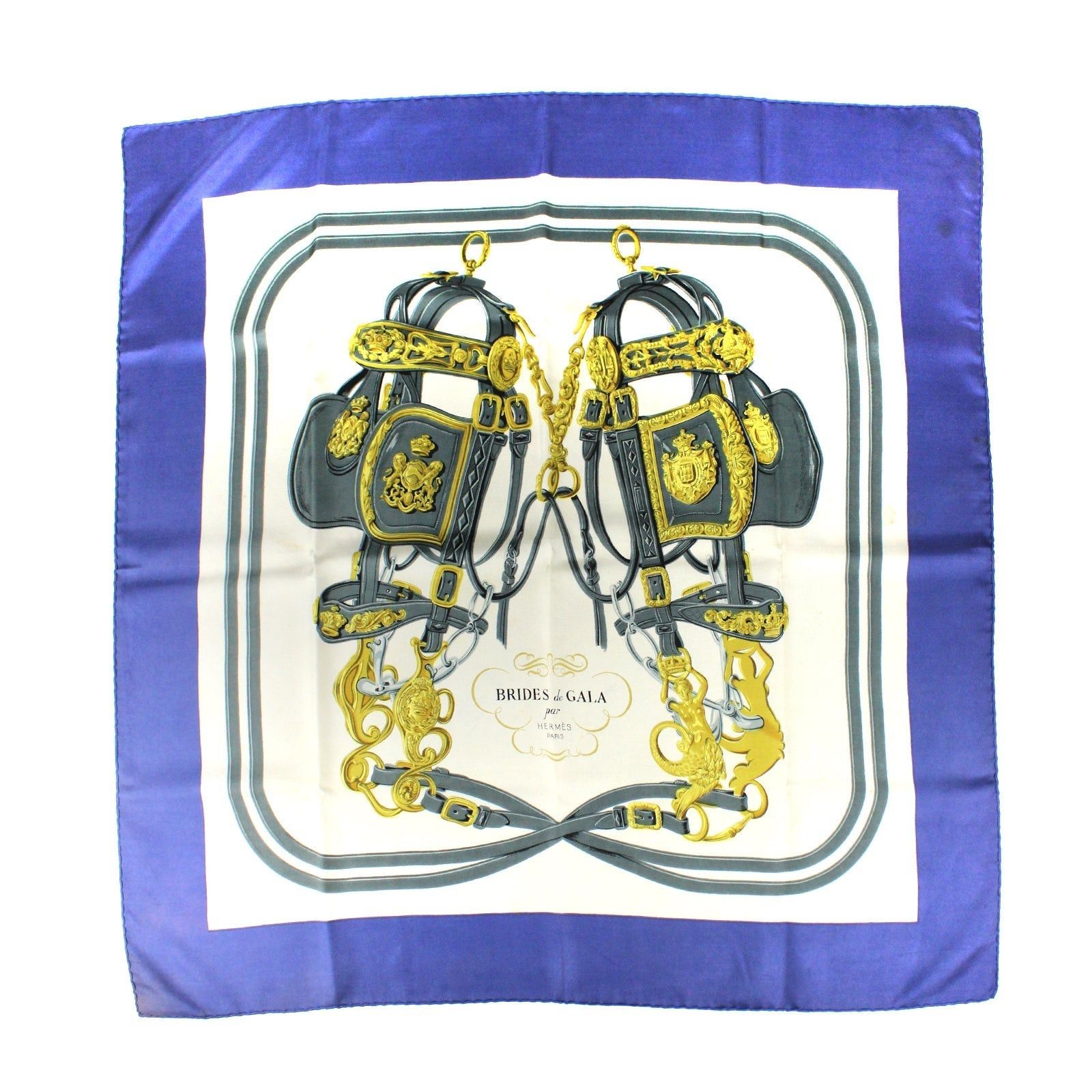 image of Hermes Hermes Silk Handkerchief in Blue, Women's