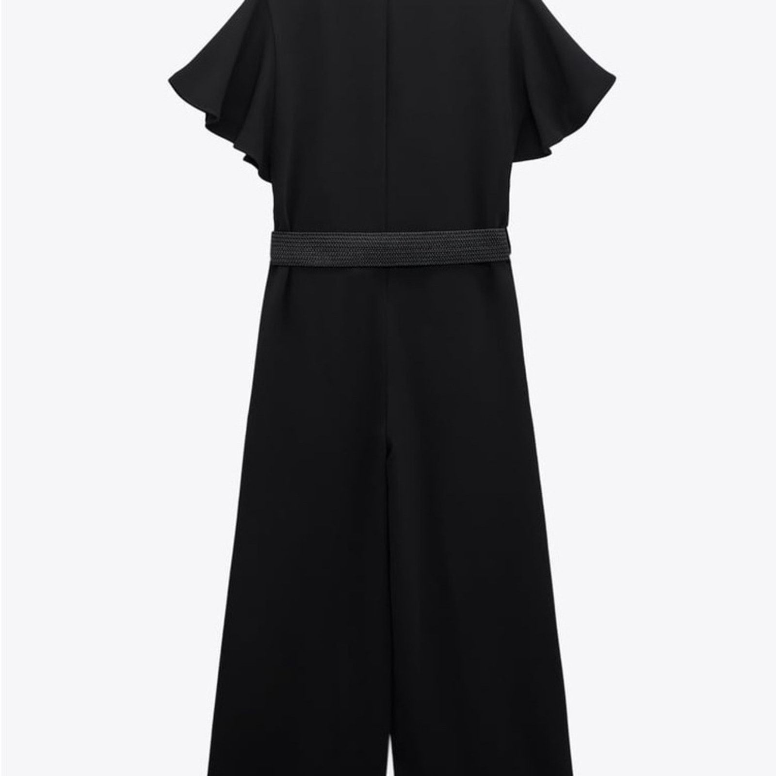 Zara ZARA BELTED RUFFLED JUMPSUIT BLACK Size 26" / US 2 / IT 38 - 9 Thumbnail