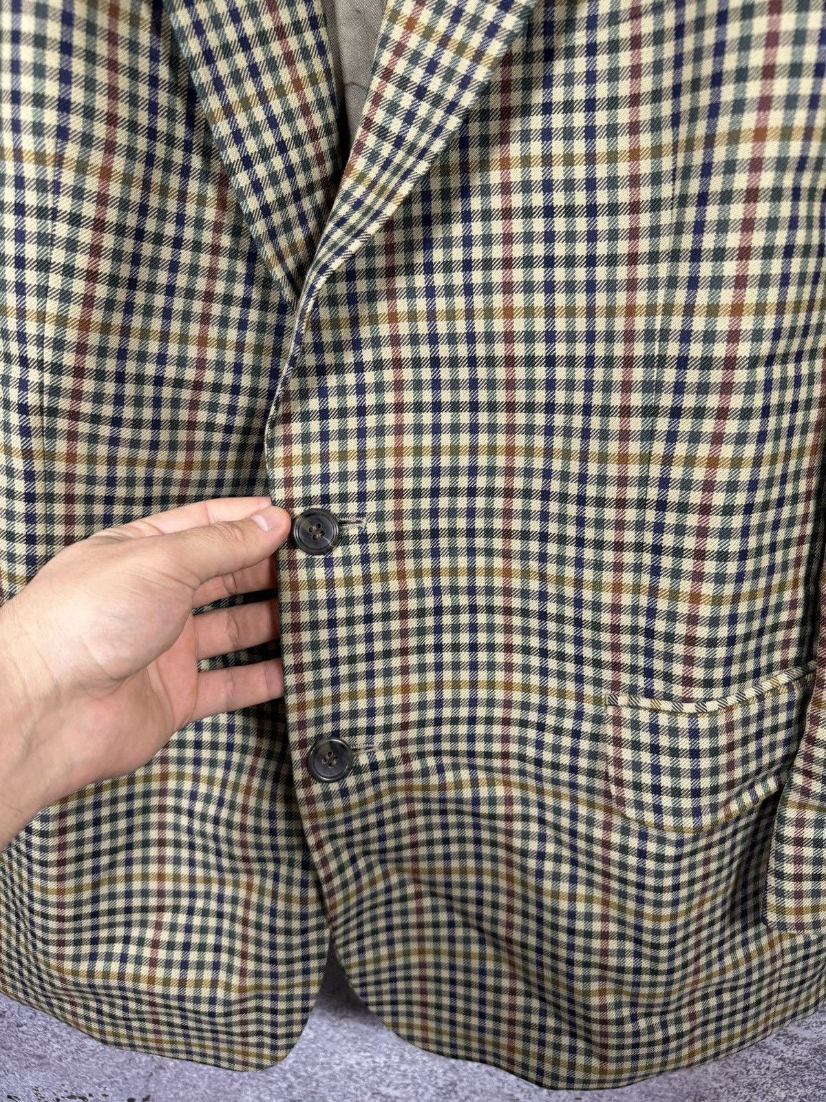 Burberry × Vintage Burberry’s Vintage Plaid Check Blazer Oldmoney Men’s Large Size 44R - 10 Thumbnail