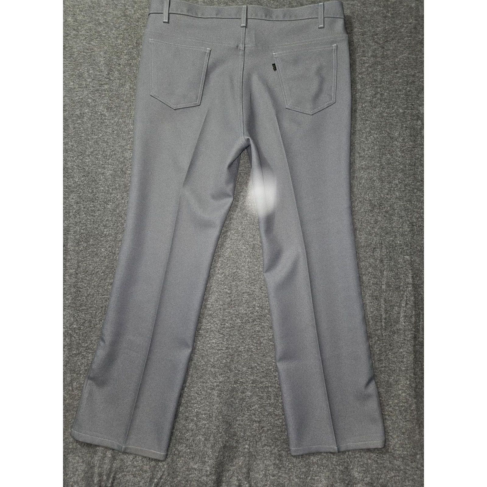 Levi's VINTAGE Levis Pants Mens 42 Gray Polyester Dress Slacks Straight Microfiber 90s Cowboys Western Workwear Mens Size US 42 / EU 58 - 7 Thumbnail