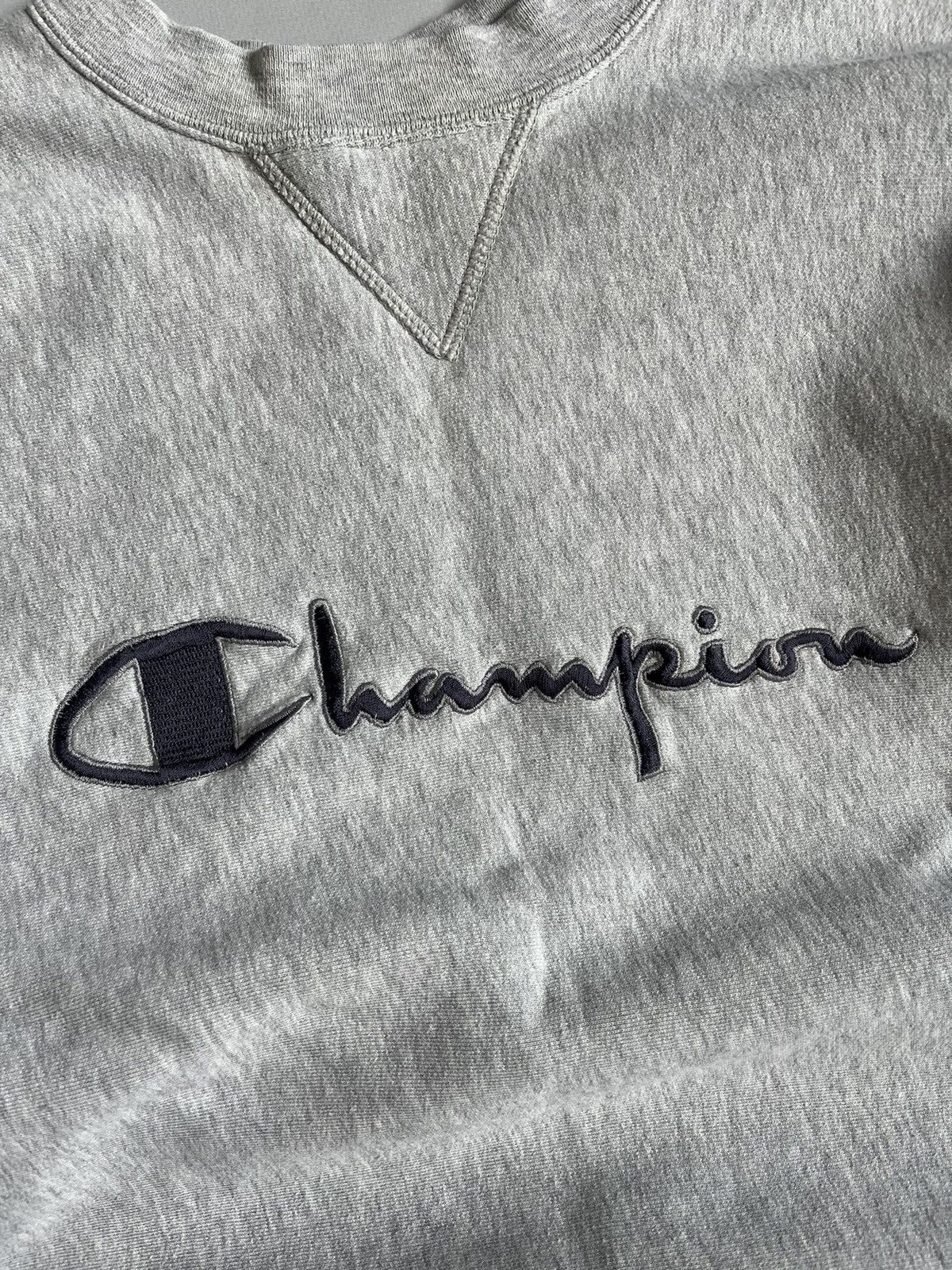 Champion × Vintage Vintage 90s Champion Usa Know How Men Grey Boxy Sweatshirt Size US M / EU 48-50 / 2 - 6 Thumbnail