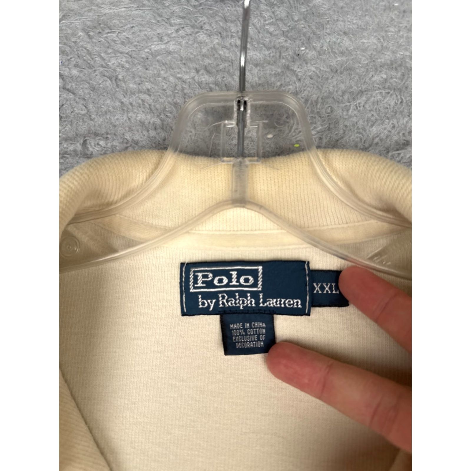 Ralph Lauren VINTAGE Ralph Lauren Polo Sweater Adult 2XL Ivory 1/4 Zip Mock Neck Casual Pullover Mens Golf, Sports, American Size US XXL / EU 58 / 5 - 7 Thumbnail