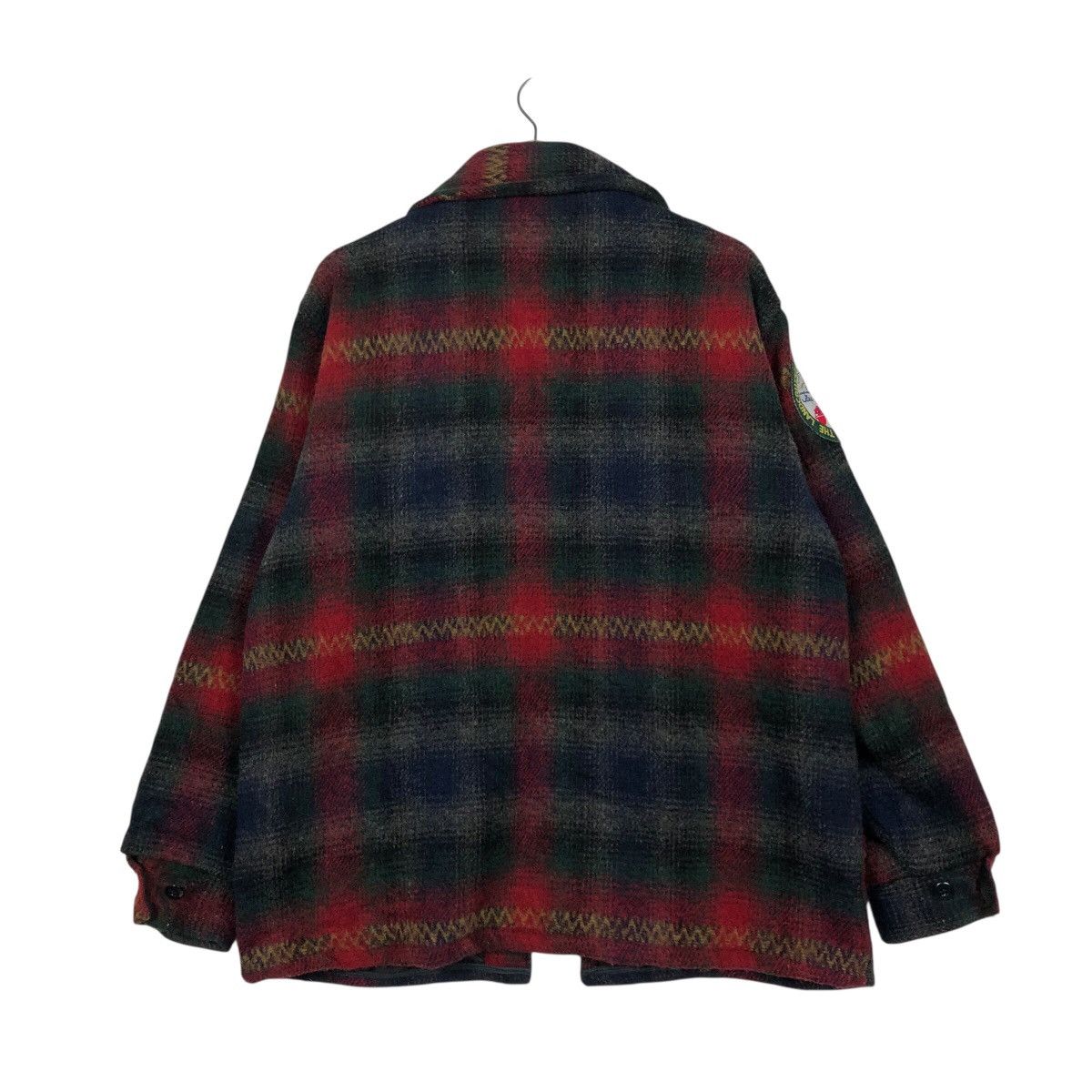 Vintage 📌Vintage Wool Work Jacket Melton Tartan Design Blanket Size US L / EU 52-54 / 3 - 11 Thumbnail