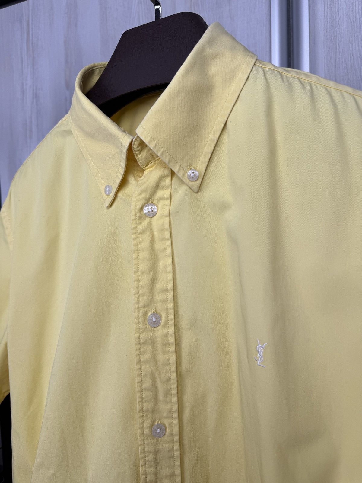 Vintage Yves Saint Laurent pour homme yellow short sleeve shirt Size US L / EU 52-54 / 3 - 2 Thumbnail