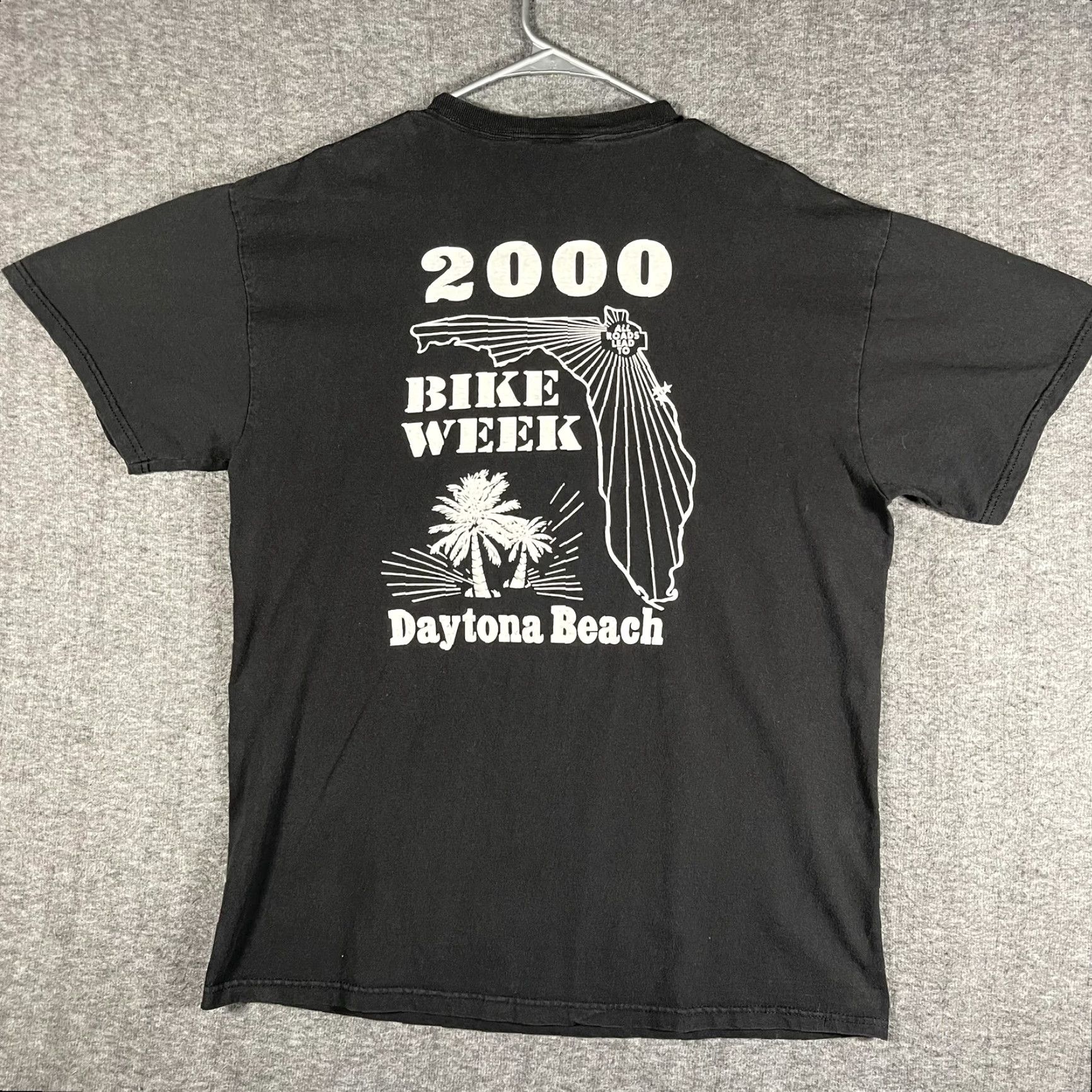 Vintage VINTAGE Daytona Beach Bike Week Shirt Mens Large Black Eagle Motorcycle 2000 Size US L / EU 52-54 / 3 - 2 Thumbnail