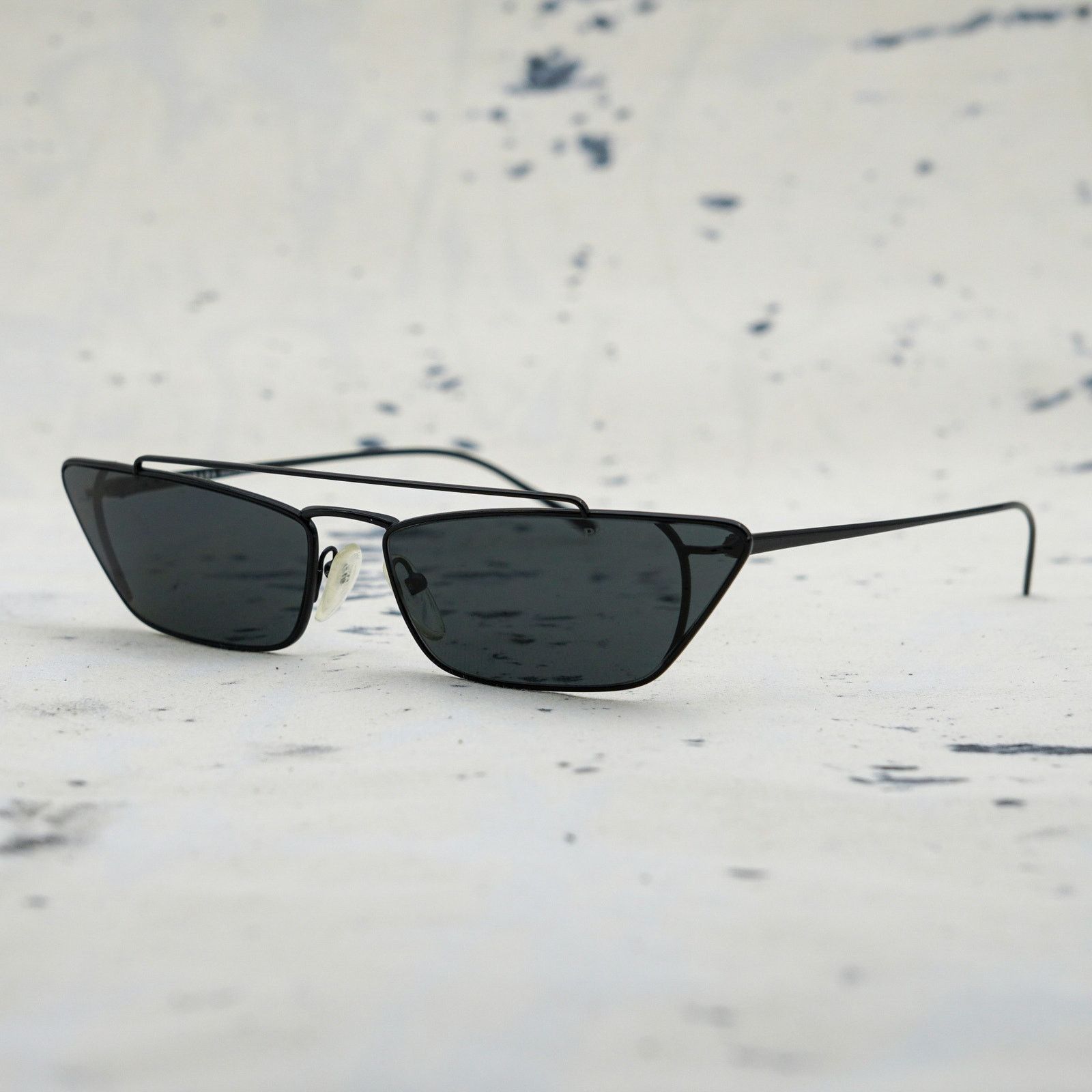 Prada Prada spr 64u black slim rectangular cat eye sunglasses Size ONE SIZE - 1 Thumbnail
