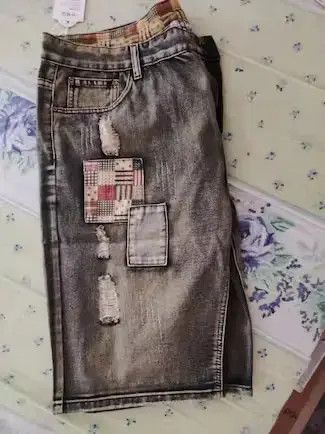 Other Men's Retro Style Ripped Denim Shorts Size US 30 / EU 46 - 2 Thumbnail