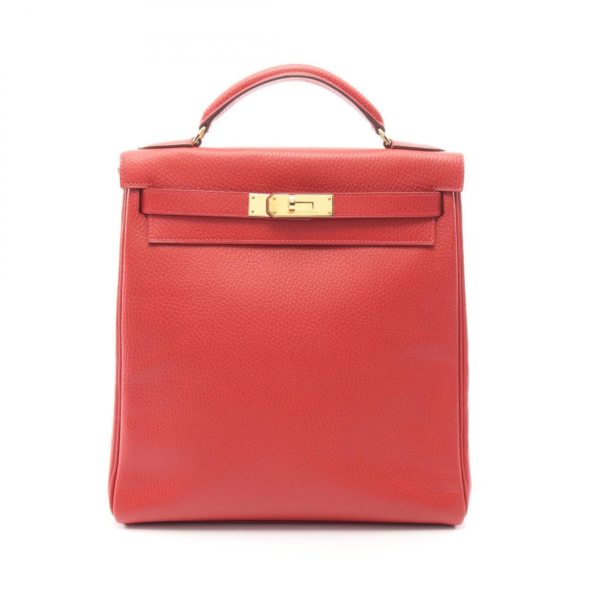 Hermes Hermes Kelly Ad GM Vermilion Backpack/Handbag, Ardennes Leather, Red Tone Size ONE SIZE - 1 Thumbnail