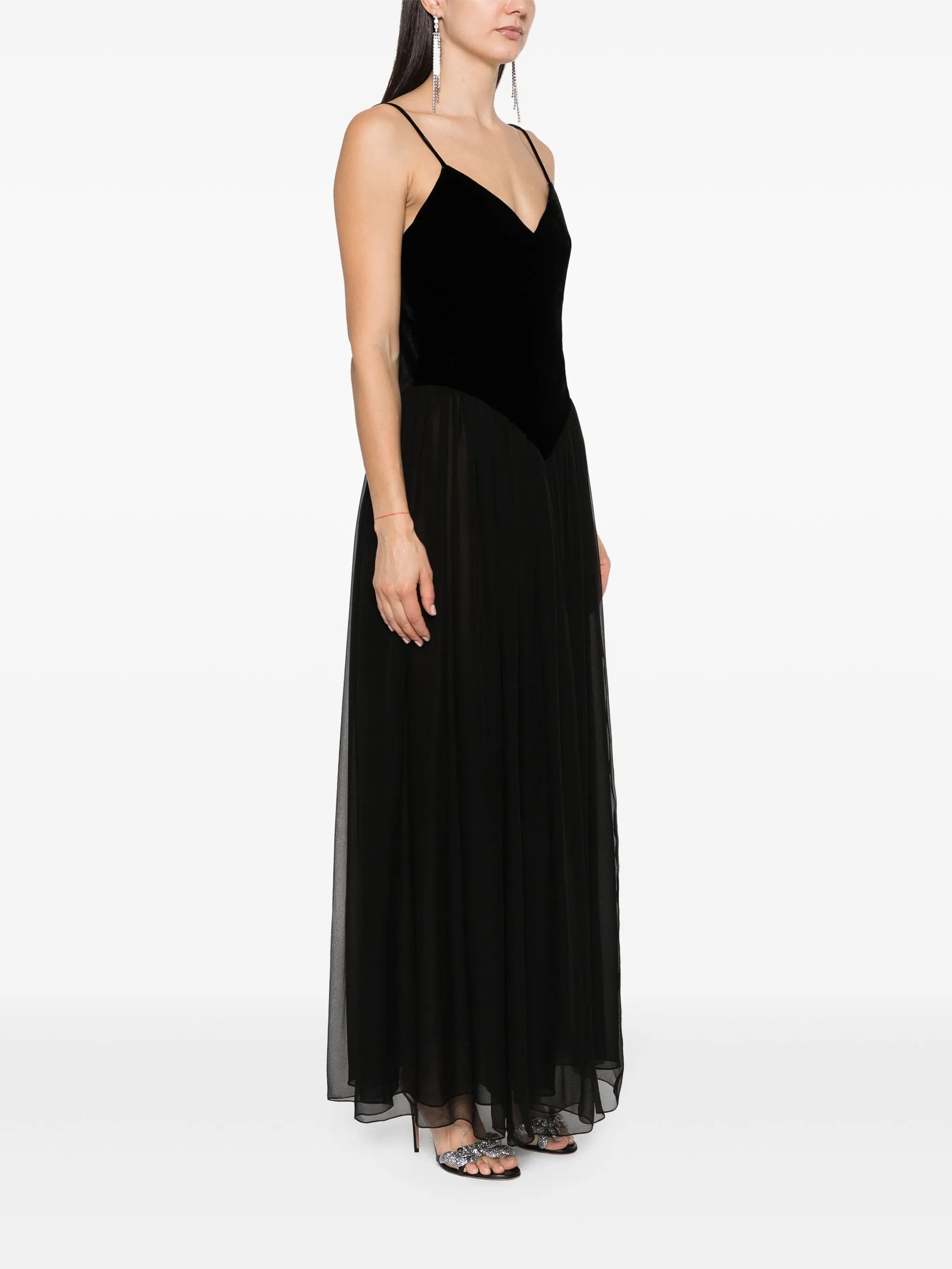 Chloe o1loc1c10425 V-Neck Silk Dress in Black Size L / US 10 / IT 46 - 3 Thumbnail
