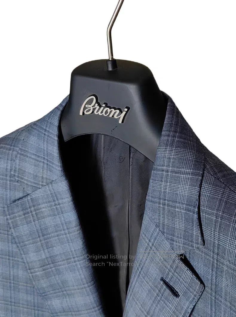 Brioni Brioni Wool and silk checkered handmade single-breasted su Size US XL / EU 56 / 4 - 3 Thumbnail