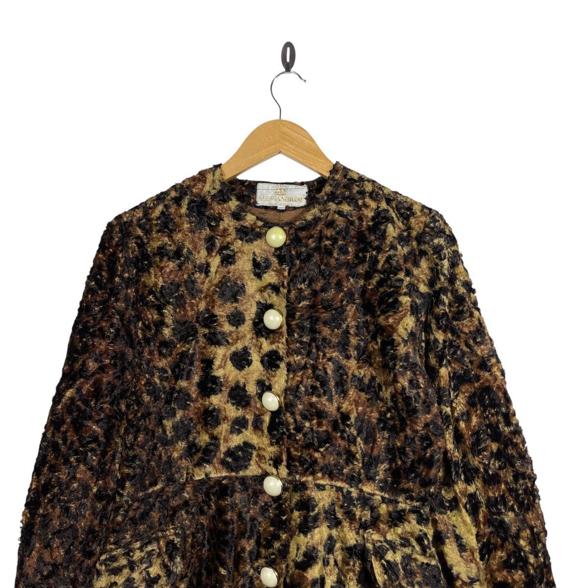 Daniele Alessandrini Alessandrini Leopard Faux Fur Button Jacket Made in Italy Size L / US 10 / IT 46 - 2 Thumbnail