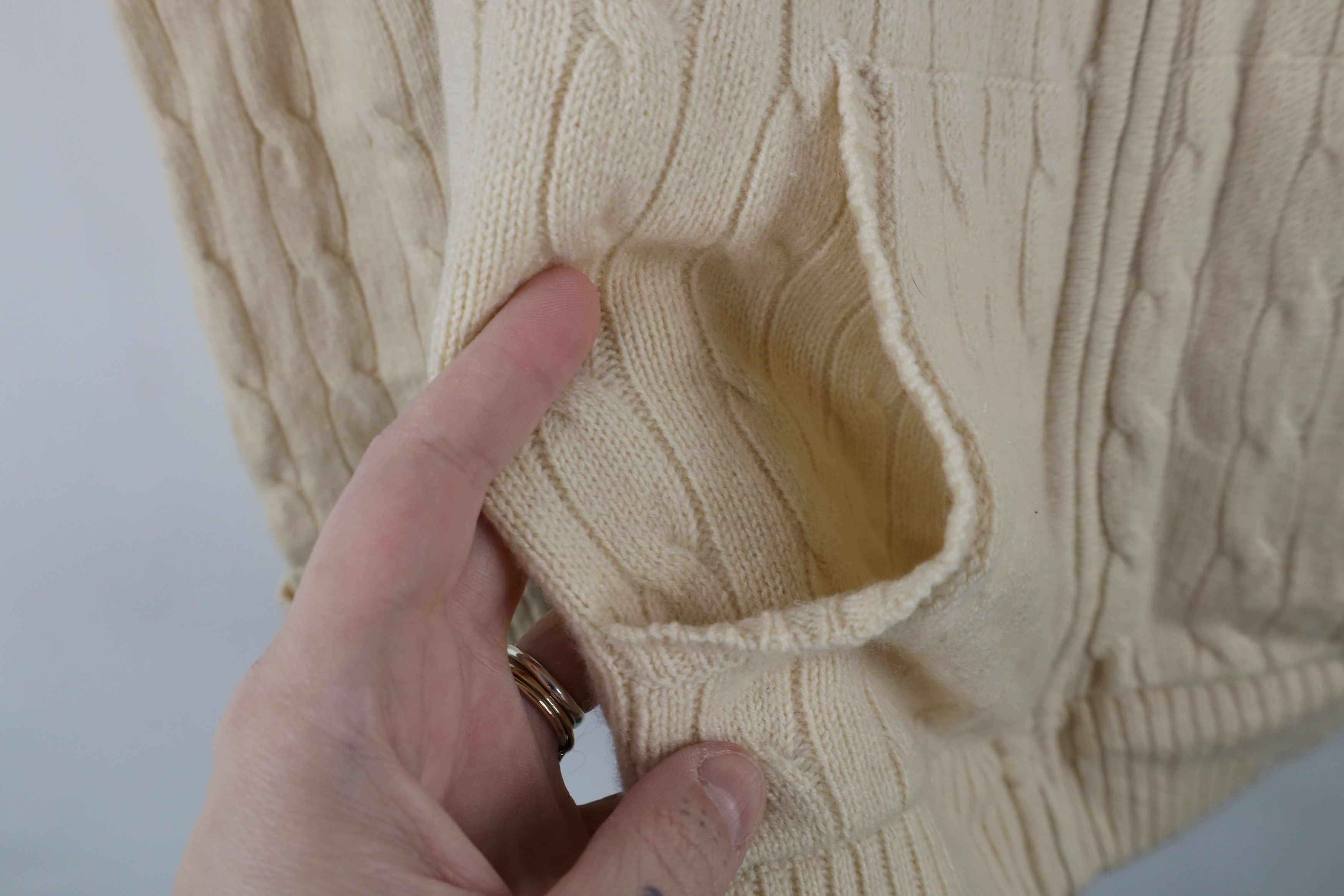 Vintage Vintage Y2K Saks Fifth Avenue Cable Knit Zip Sweater Size L / US 10 / IT 46 - 4 Thumbnail