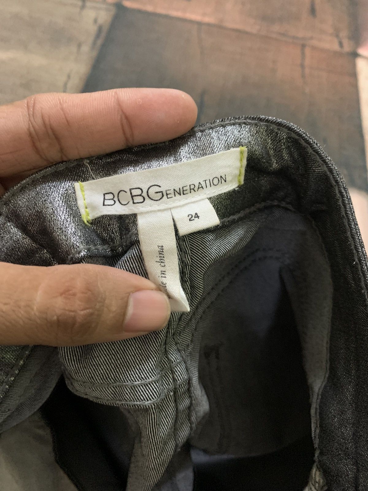 BCBGeneration CRAZY gun metal y2k pant waxed style with zipper leg Size US 28 / EU 44 - 5 Thumbnail