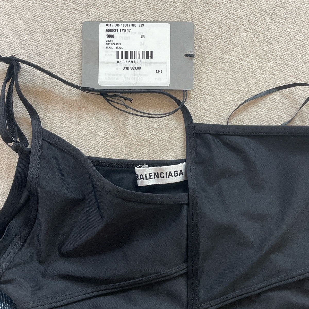 Balenciaga Balenciaga One Shoulder Asymmetric Stretch Mini Dress Size XS / US 0-2 / IT 36-38 - 3 Thumbnail