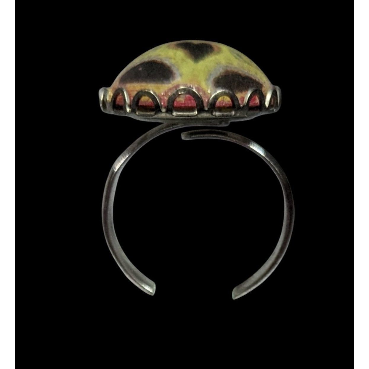 Other Gothic Sugar Skull Dome Cabochon Adjustable Ring Size 8 Size ONE SIZE - 5 Thumbnail