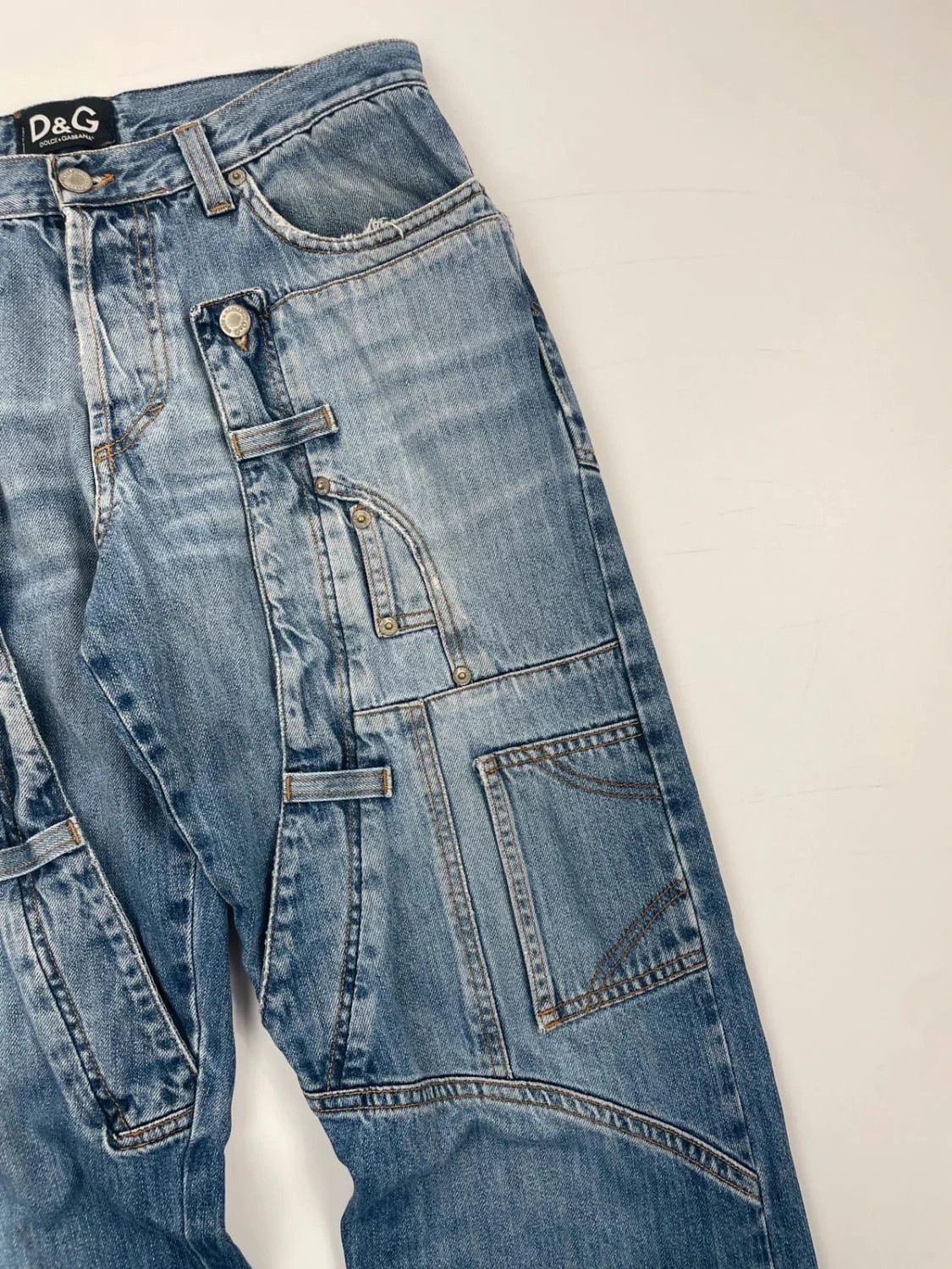 Dolce & Gabbana Dolce Gabbana 00’s Pockets Patchwork Jeans Pants Denim Size US 32 / EU 48 - 3 Thumbnail