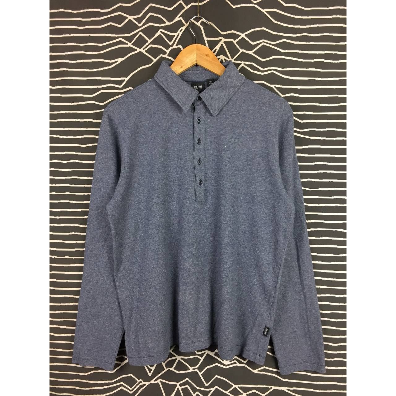 Hugo Boss × Vintage Boss By Hugo Boss Made In Portugal Longsleeve Polo Tee Size US L / EU 52-54 / 3 - 1 Thumbnail