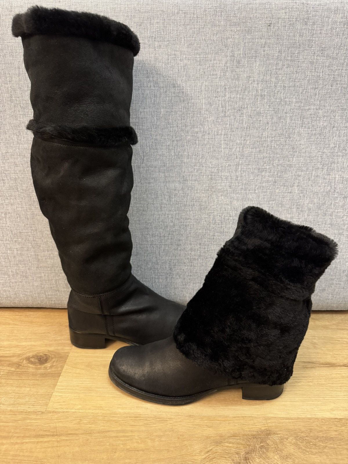 Jil Sander Jil Sander Leather Fur High Boots Rare size 37 Size US 7 / IT 37 - 3 Thumbnail