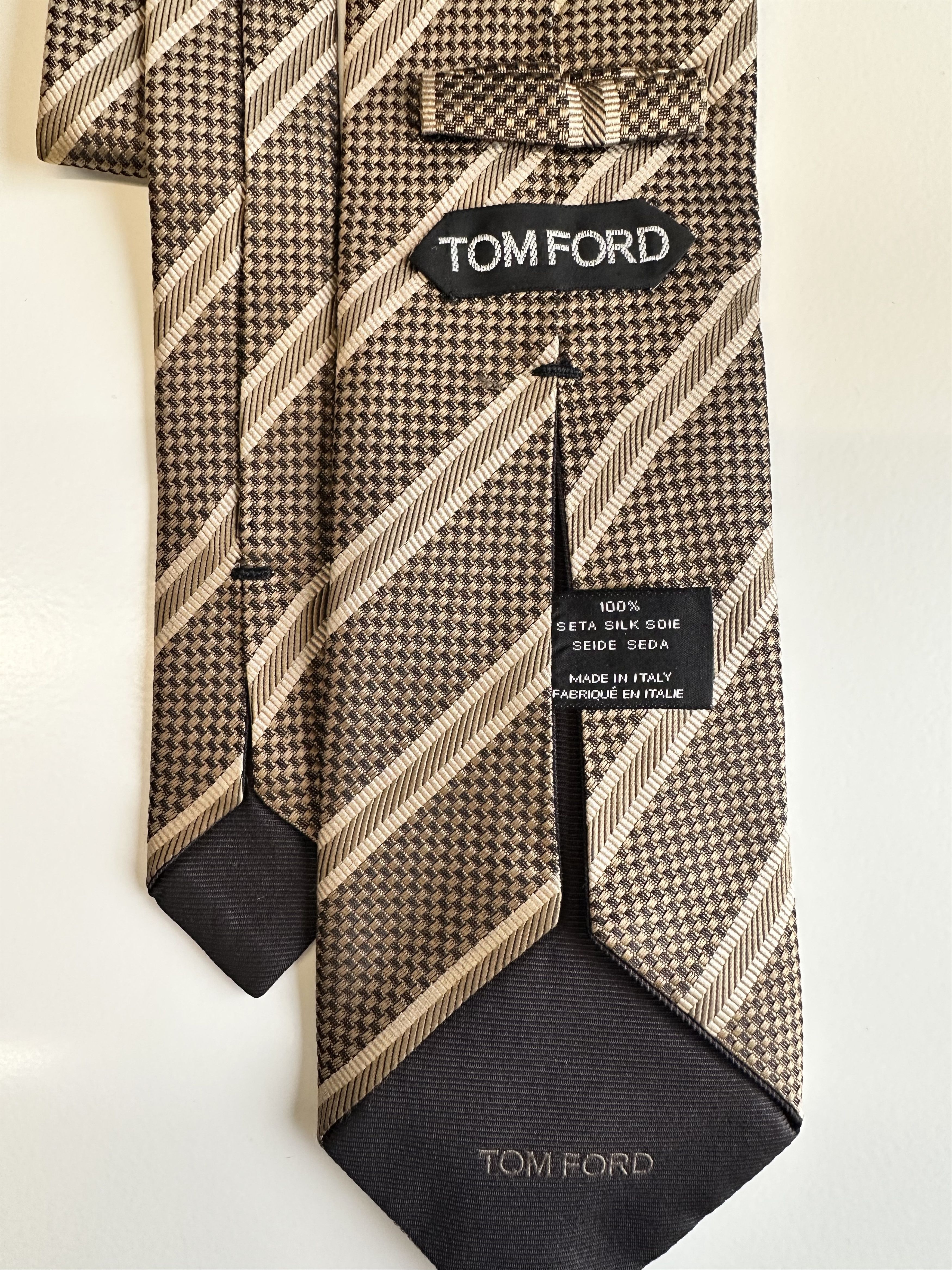 Tom Ford New Tom Ford Striped Pattern Silk Tie Size ONE SIZE - 1 Preview
